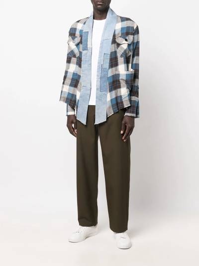 Greg Lauren denim-patchwork panel shirt outlook