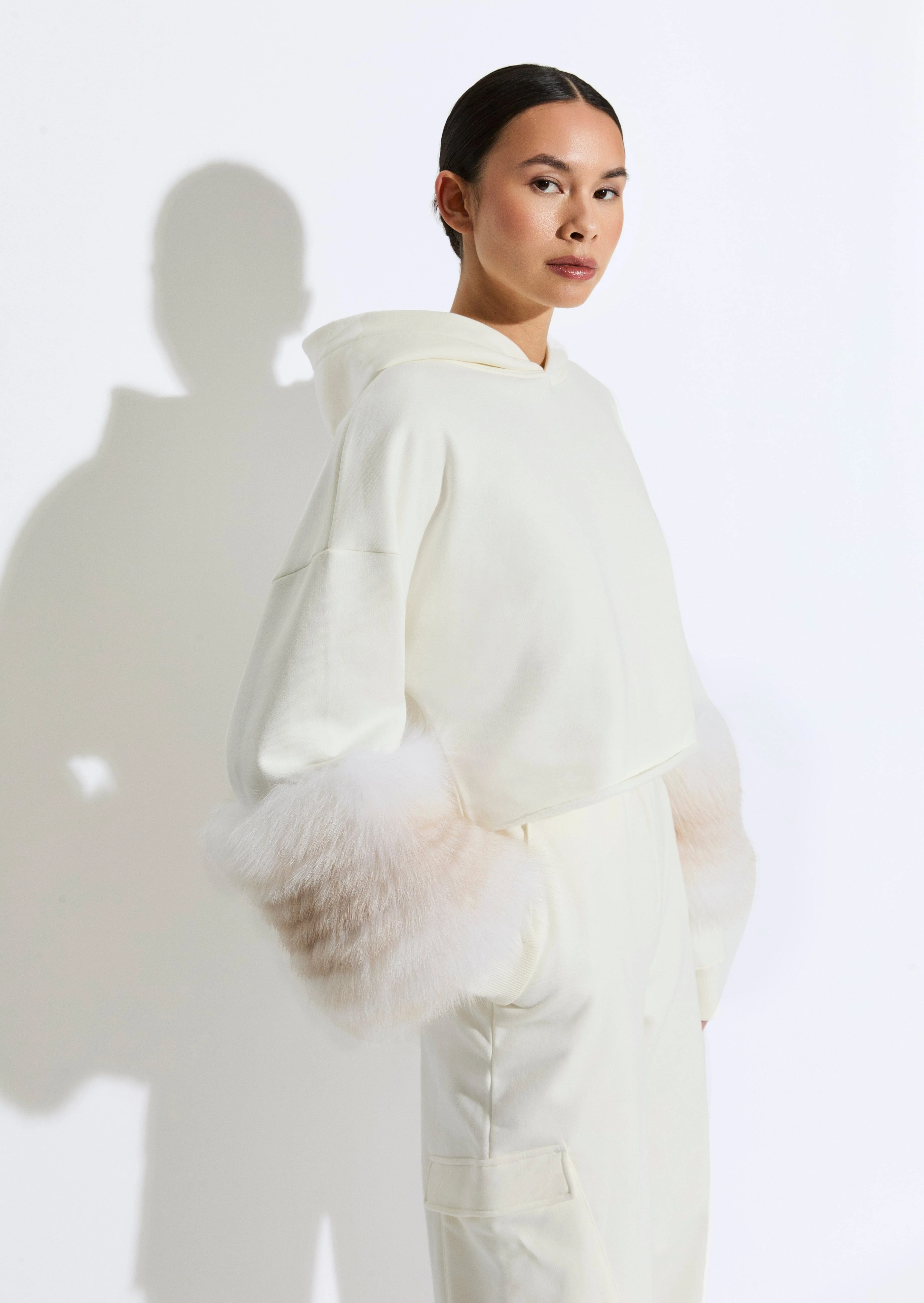 Cotton Sweatshirt With Fur - 1