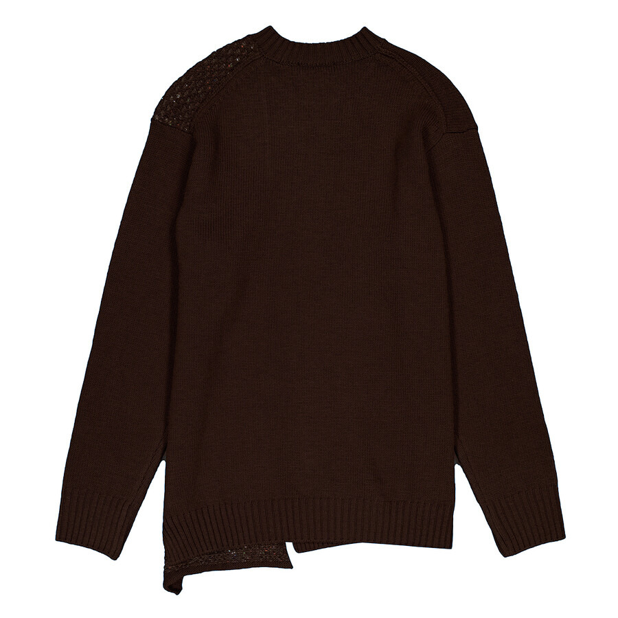 Yohji Yamamoto Men's Brown  Round Neck Knit Sweater, Brand Size 3 (Large) - 6