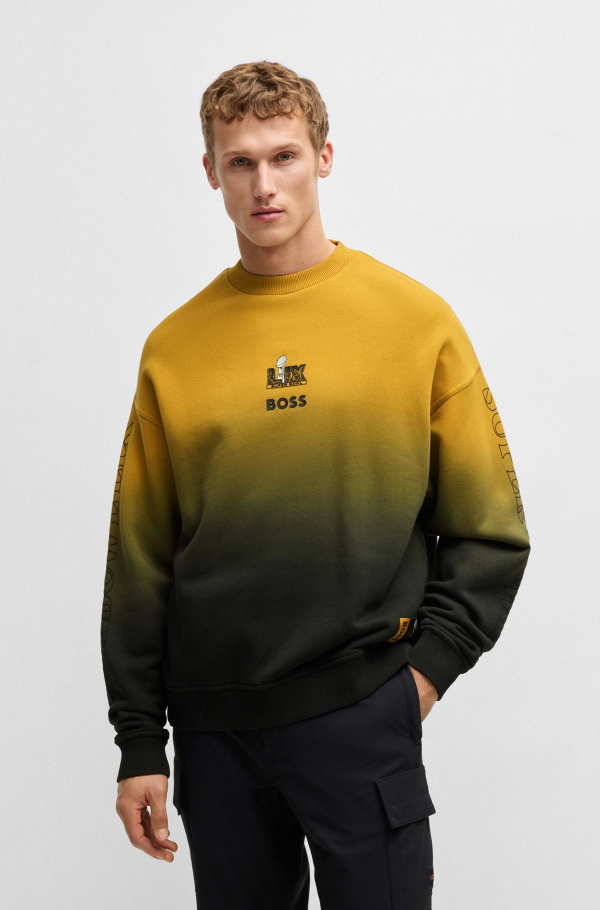 BOSS X NFL COTTON SWEATSHIRT WITH GOLD-TONE EMBROIDERY - 2