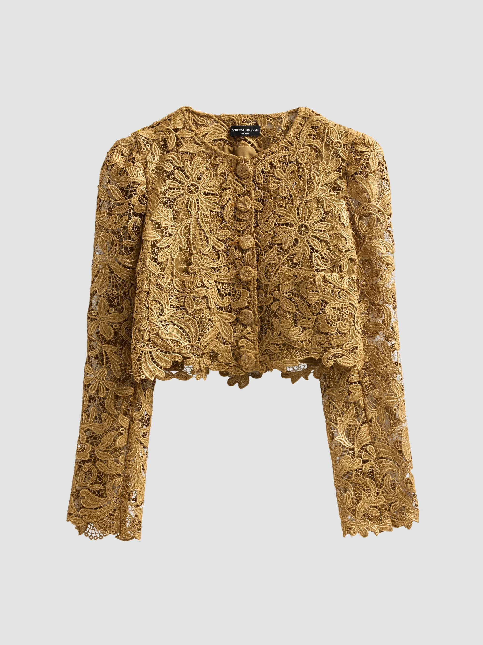 Women's Baila Lace Metallic Jacket - Bronze Metallic - 1