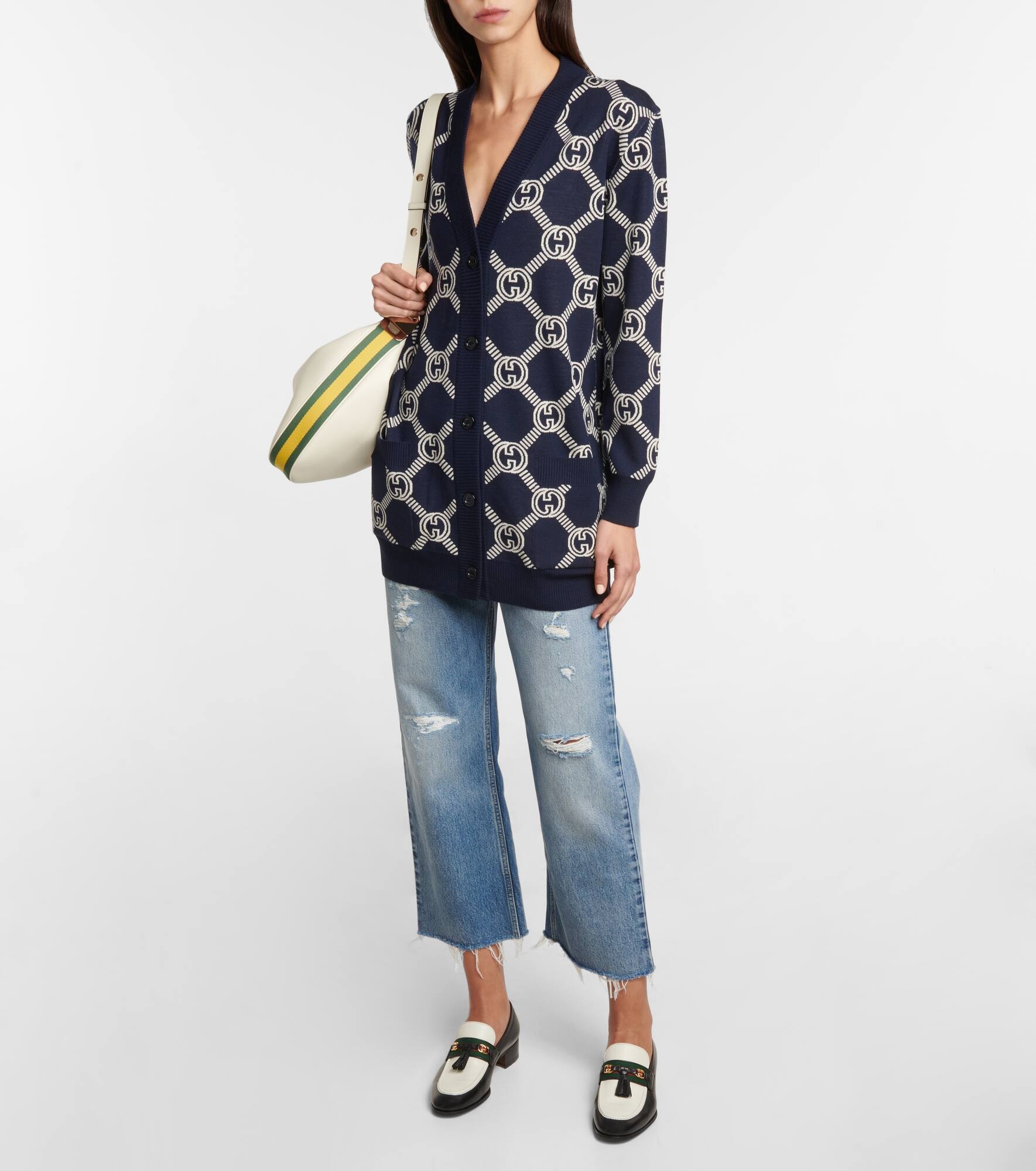 GG reversible wool-blend cardigan - 2