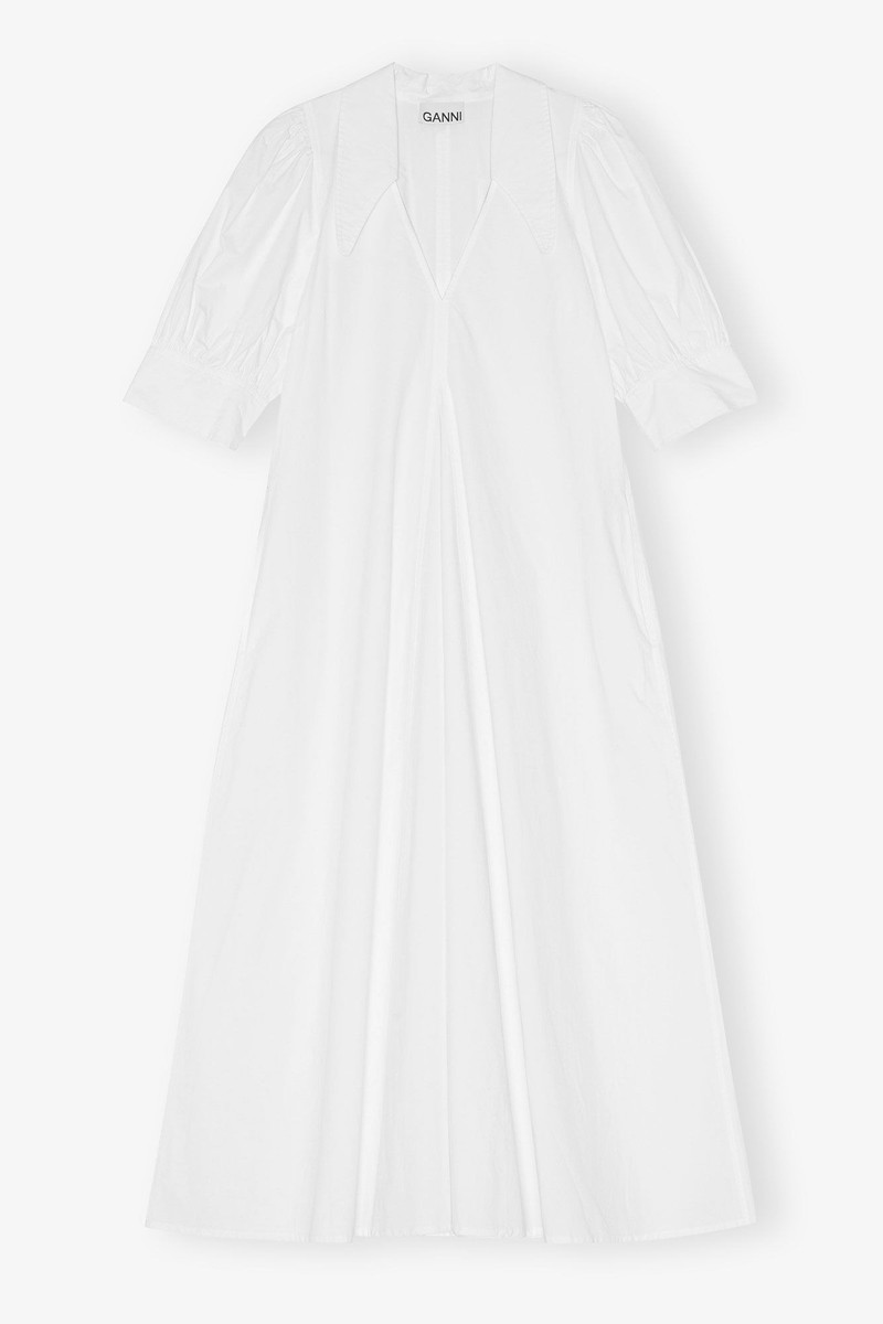 COTTON POPLIN V-NECK MIDI 드레스 1