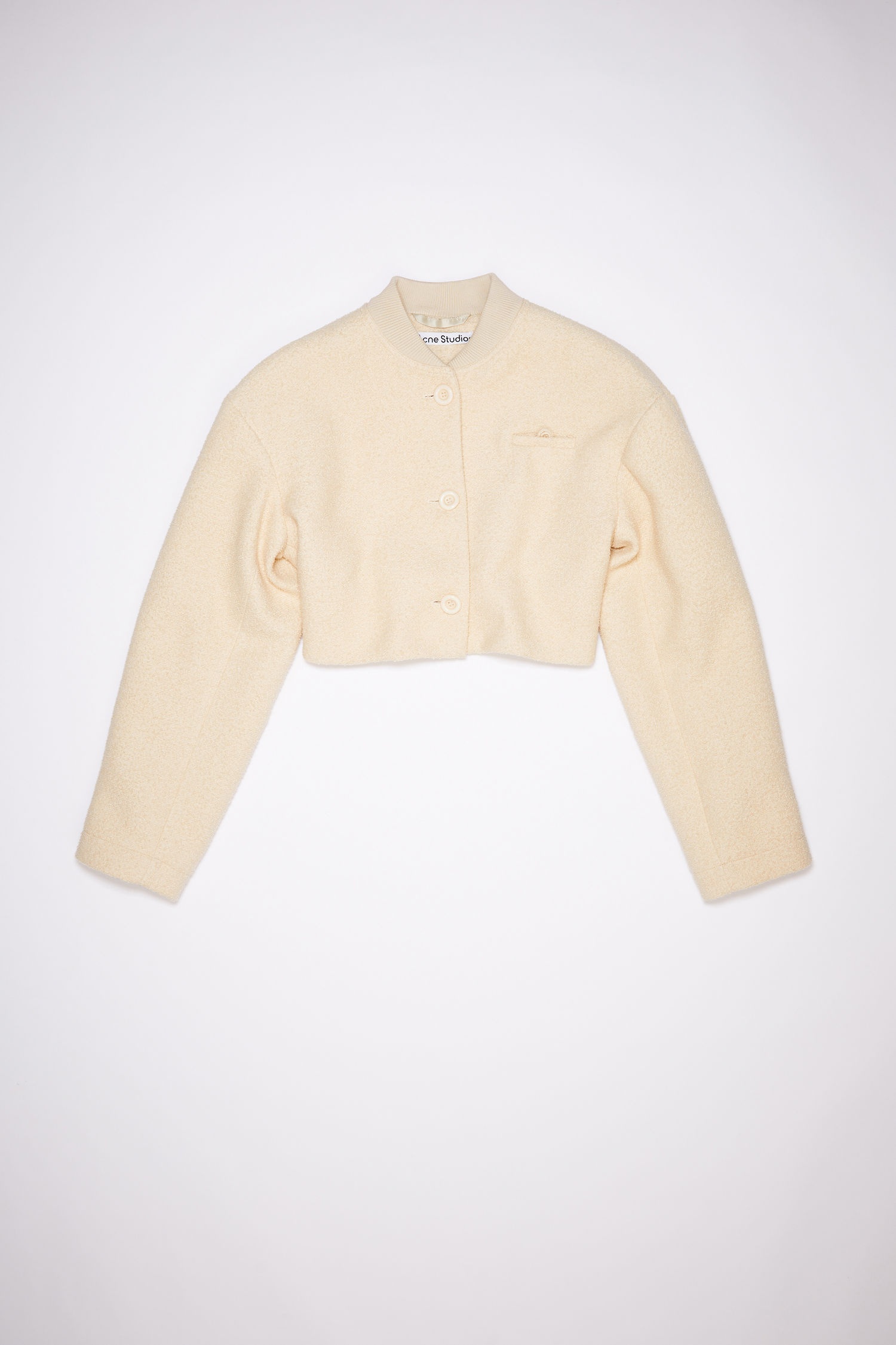 Cotton tweed jacket - Oat beige - 1