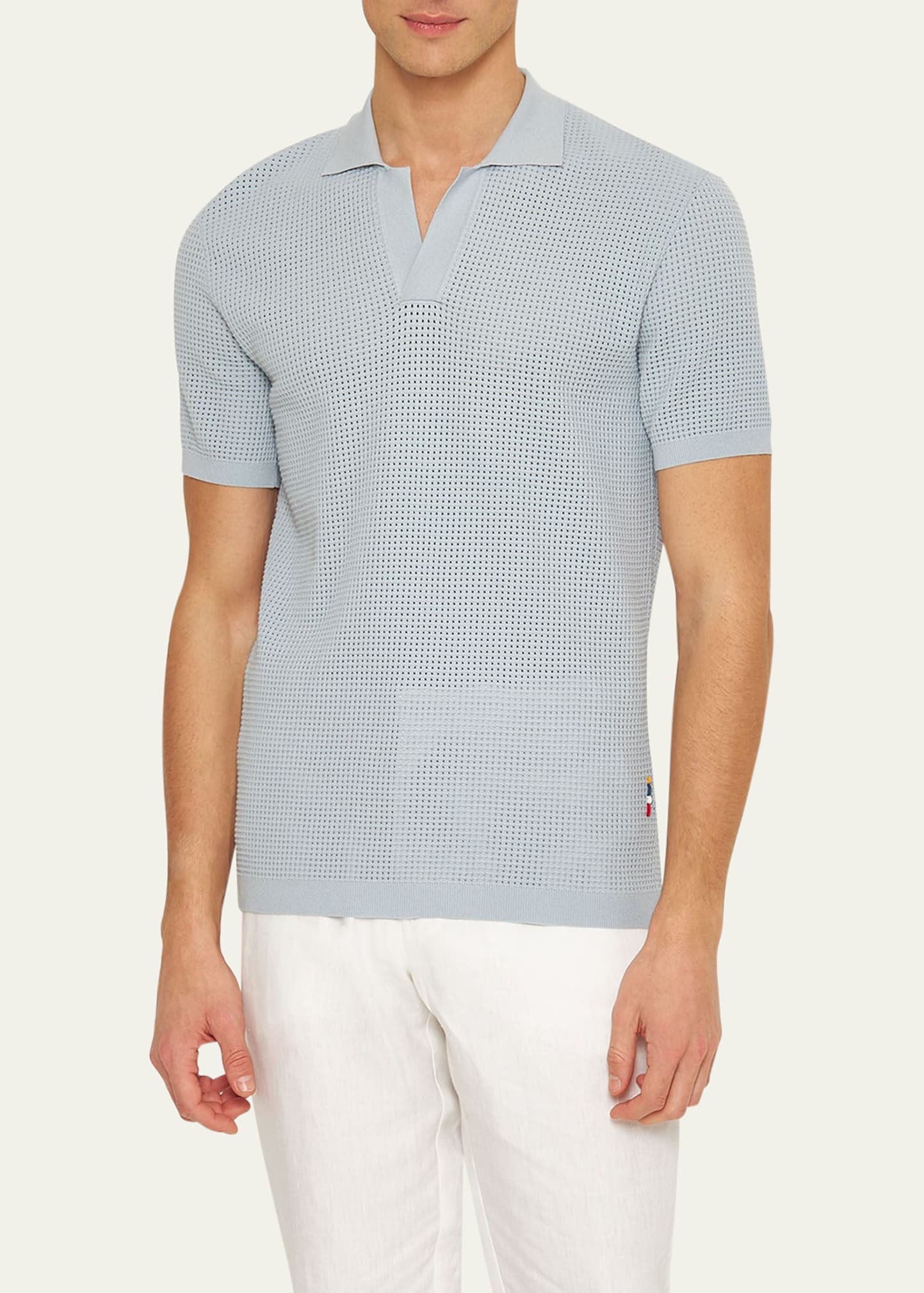 Men's Roddy Waffle Mesh Stitch Short-Sleeve Polo Shirt - 2