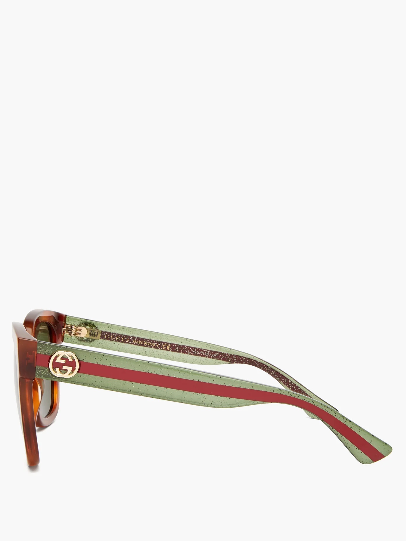 Web-stripe square acetate sunglasses - 4