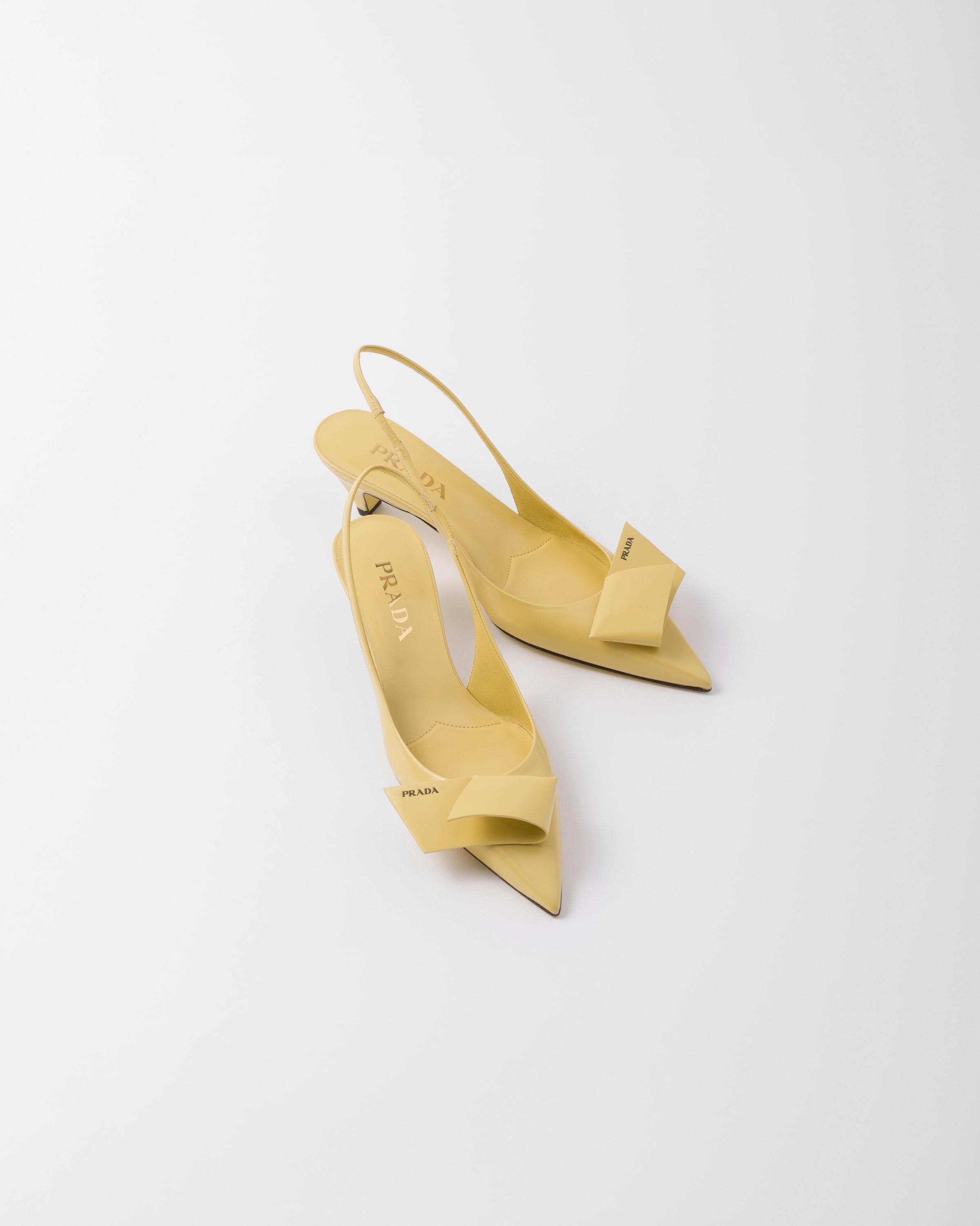 Brushed leather slingback pumps - 3