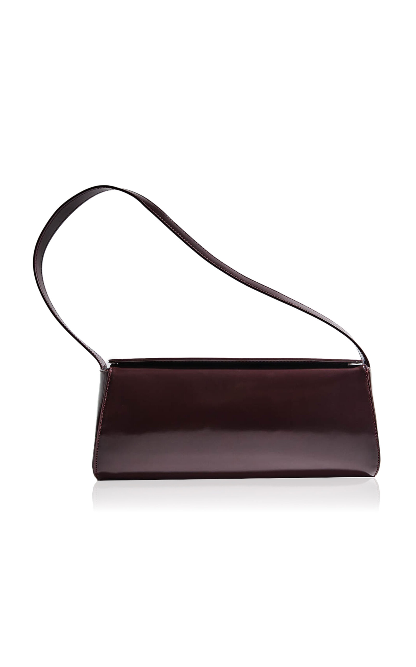 East West Leather Baguette Bag burgundy - 1