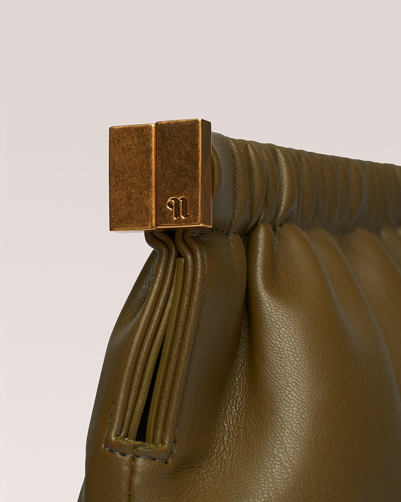 Nanushka THE BAR CLUTCH - Vegan nappa mini clutch - Khaki outlook