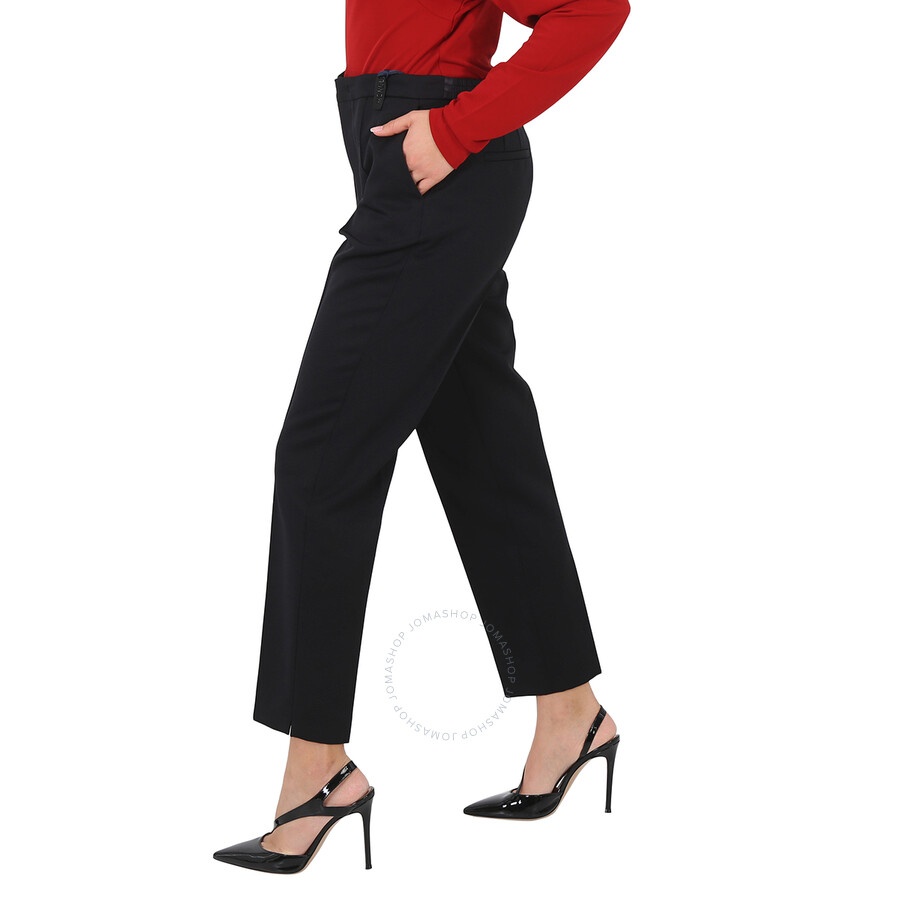 パンツ MONCLER Women Straight Pants 8H000 05899YG Black Moncler Moncler Ladies Black Straight Leg Canvas Trousers