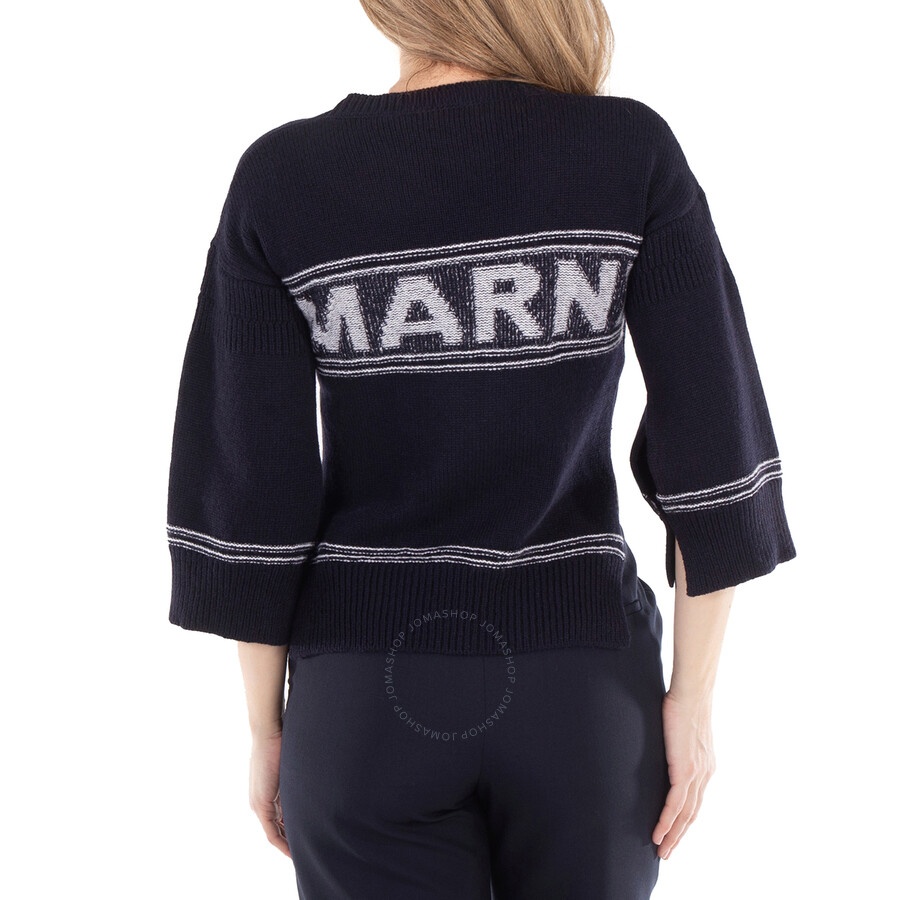 Marni Contrasting-Trim Virgin Wool Crew-Neck Jumper - 3