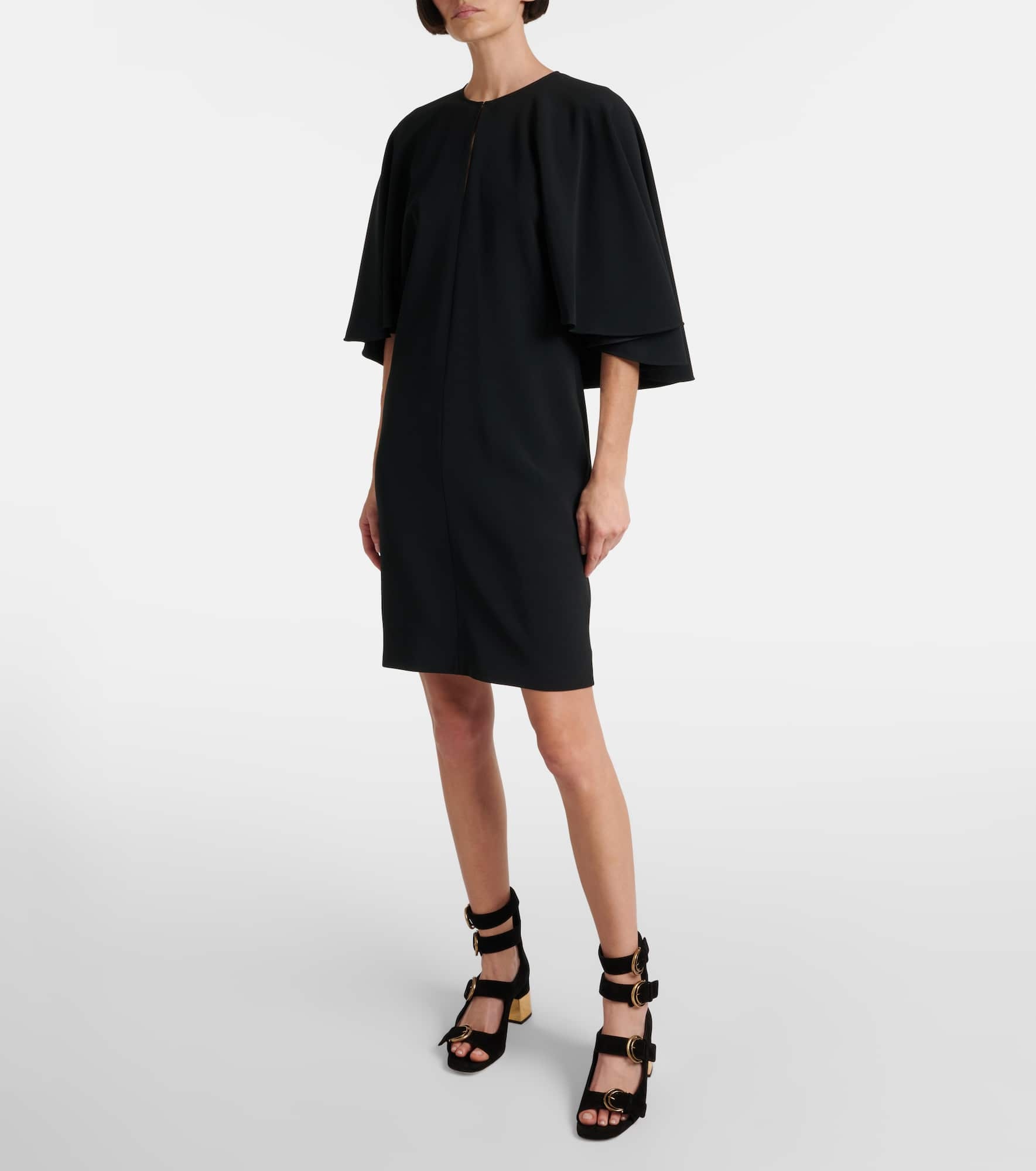 Caped crêpe minidress - 2