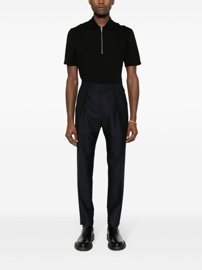 FENDI FF-jacquard tapered wool trousers outlook