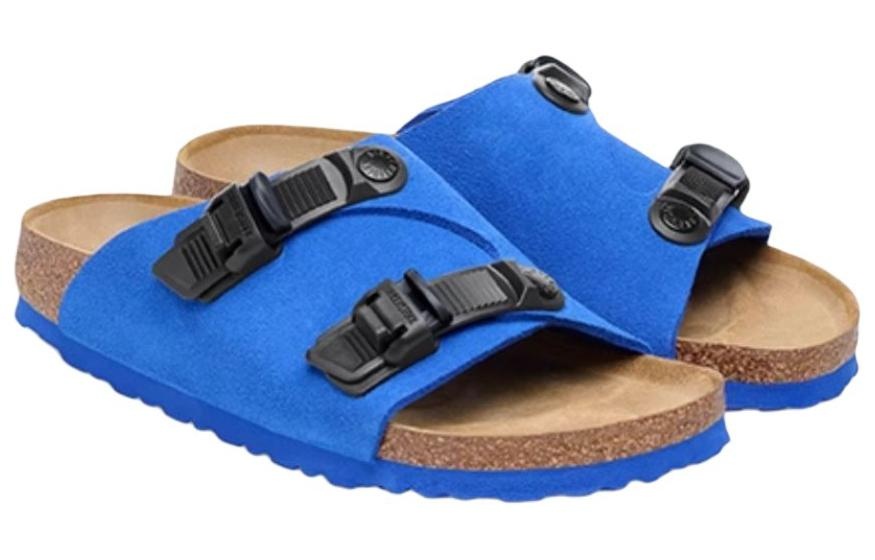 (WMNS) Birkenstock Zrich Tech Suede Leather Narrow Fit Sandals 'Blue' 1026816 - 4