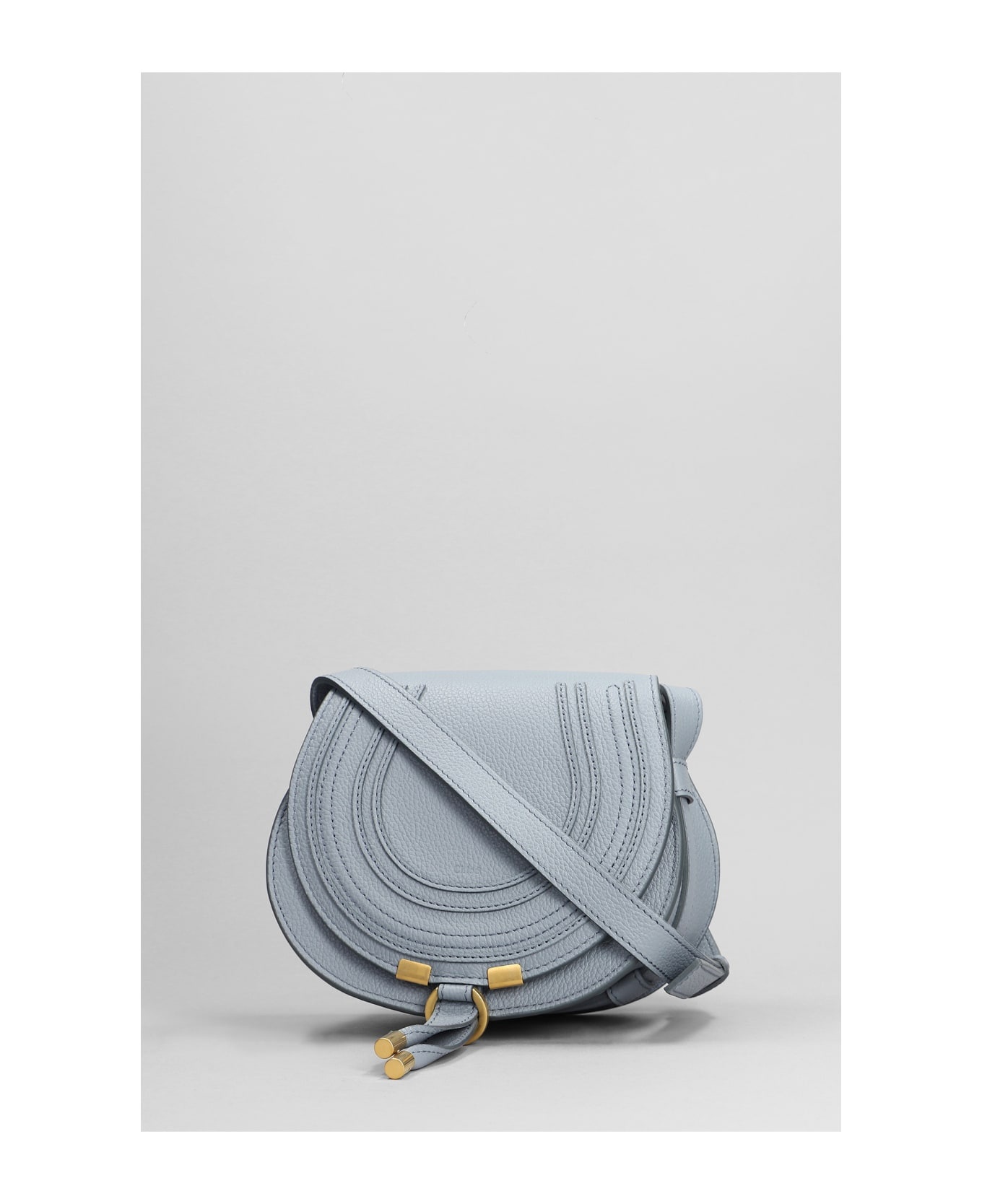 Mercie Shoulder Bag In Cyan Leather - 2