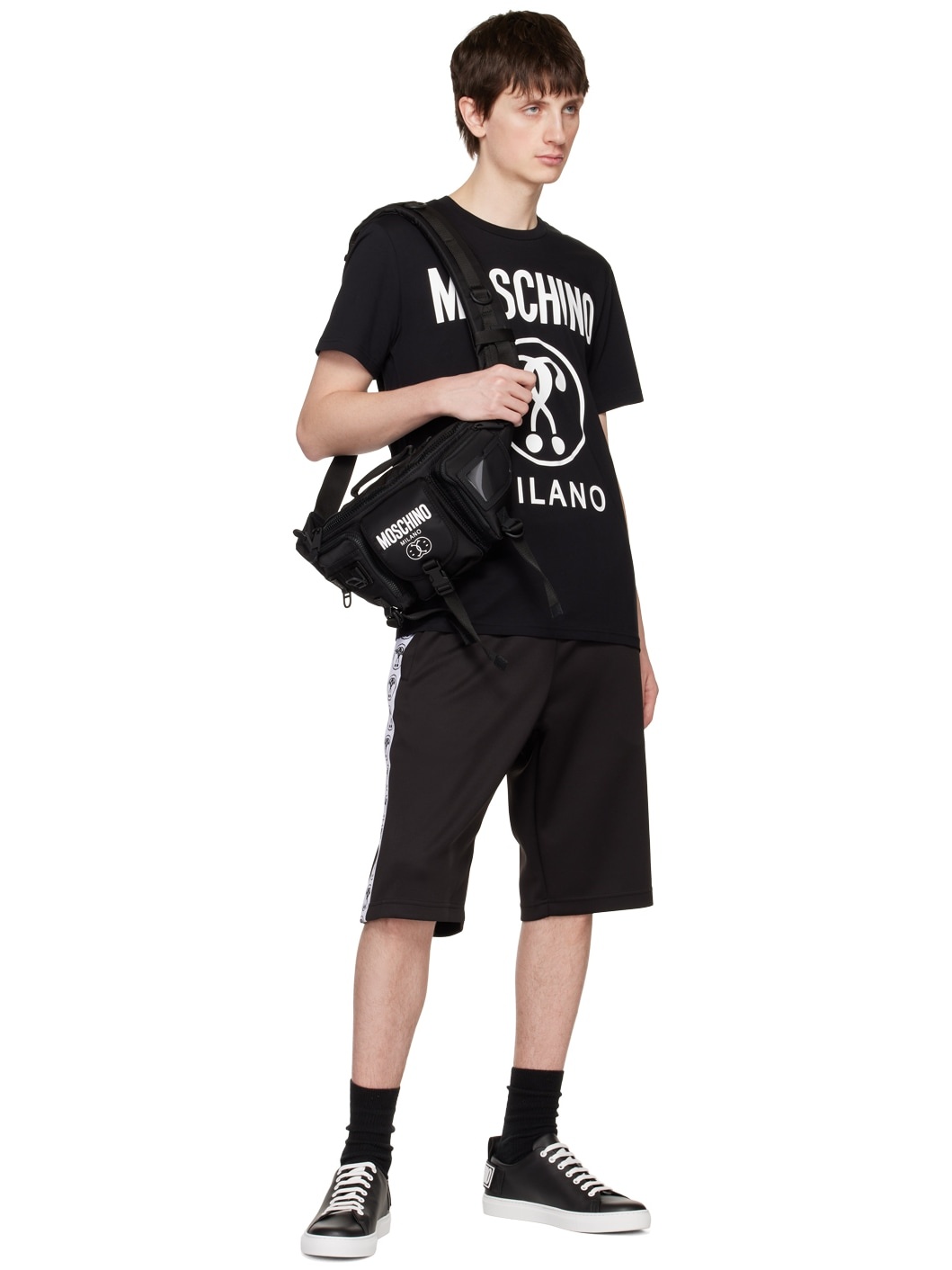 Black Double Question Mark Shorts - 4