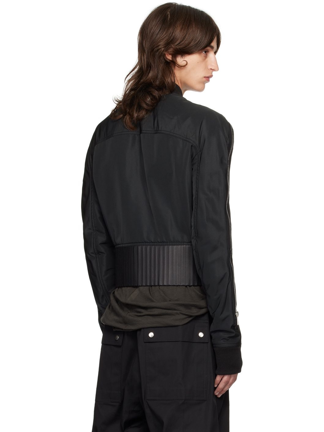 Black Porterville Seb Zip Bomber Jacket - 3