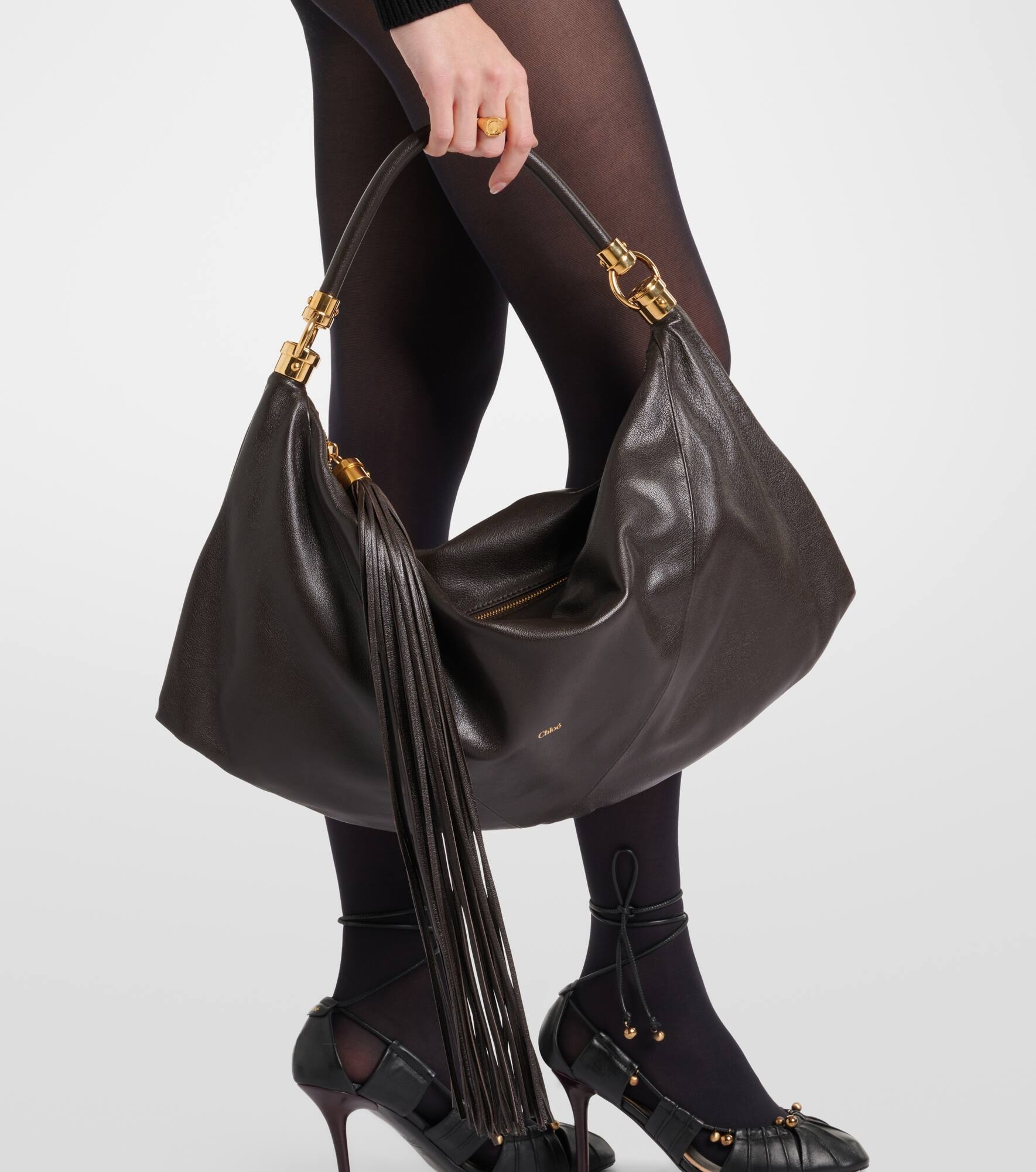 Foulard leather shoulder bag - 7