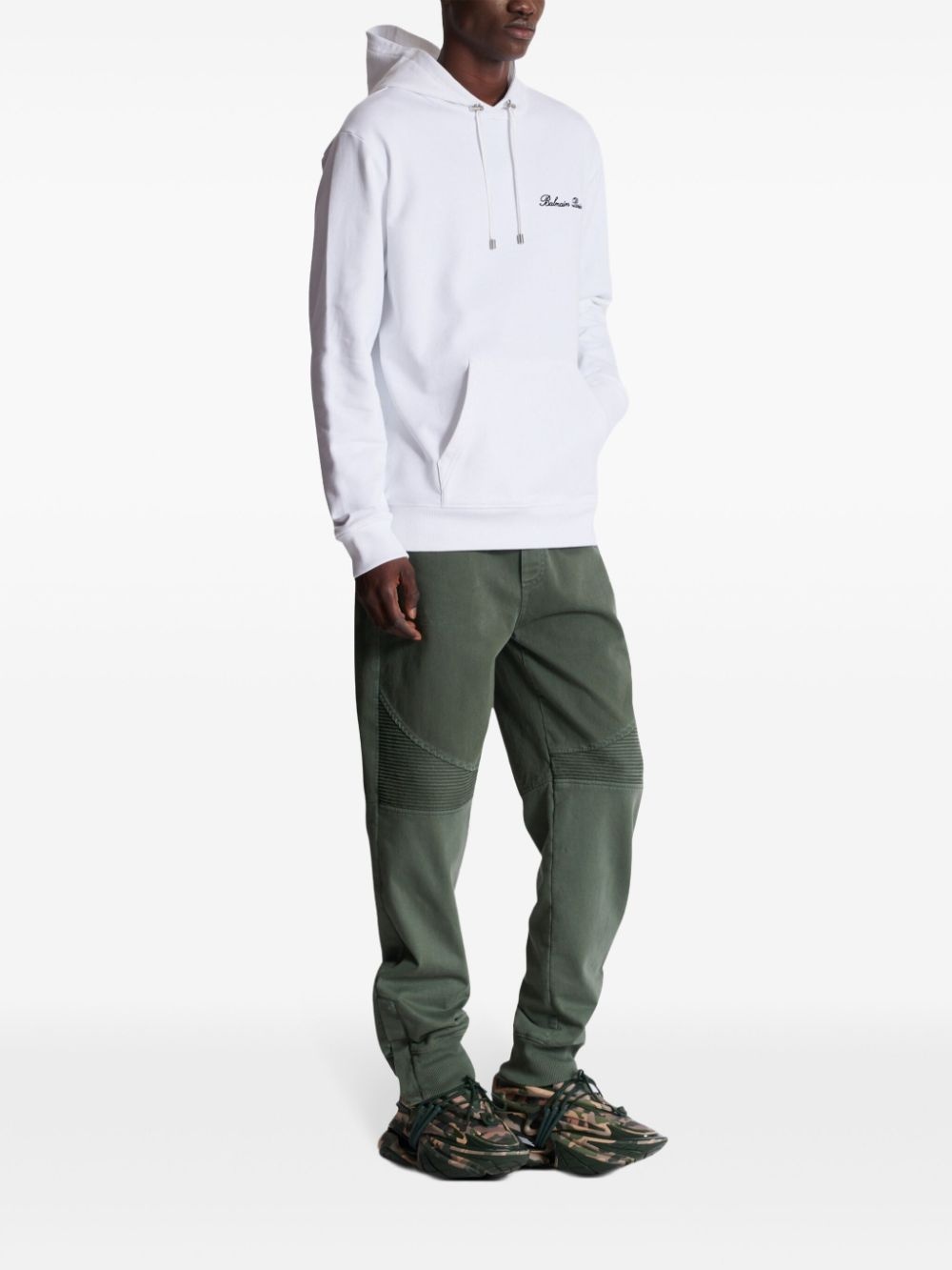 embroidered-logo hoodie - 3