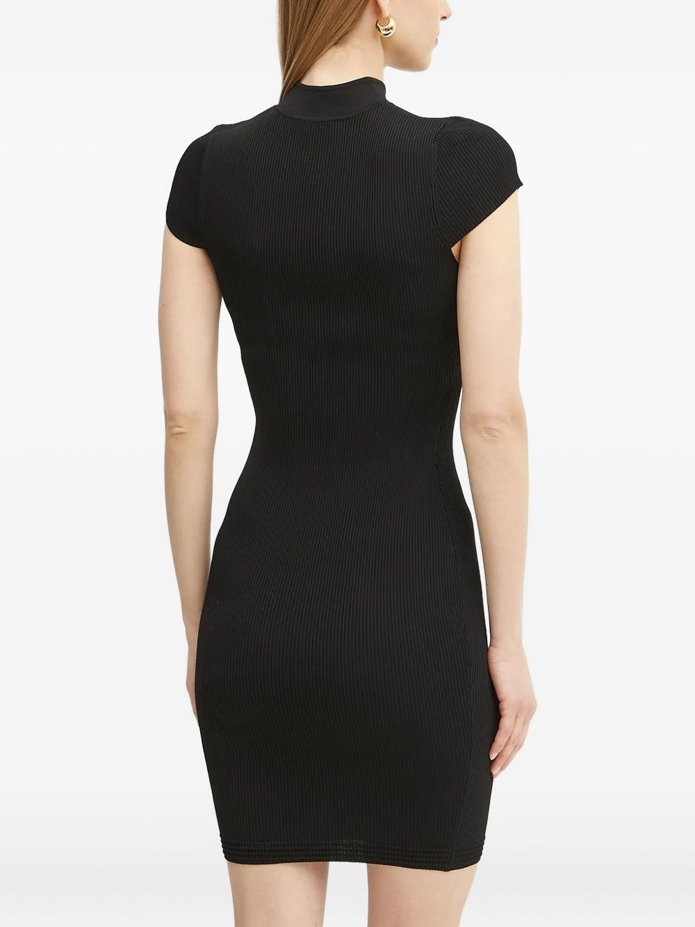 ribbed keyhole mini dress - 2