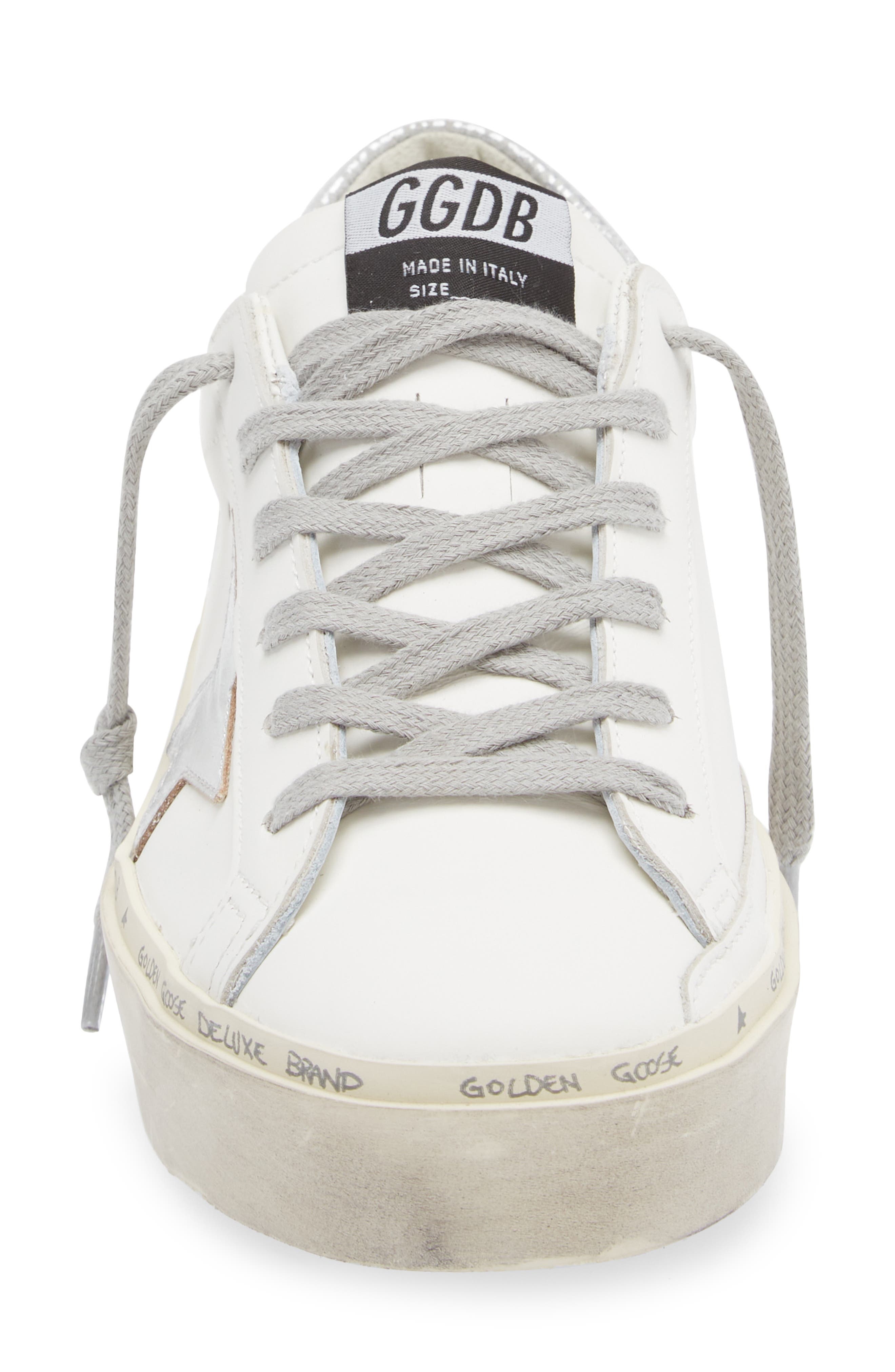 Golden Goose Hi Star Platform Sneaker in White/Silver at Nordstrom - 4