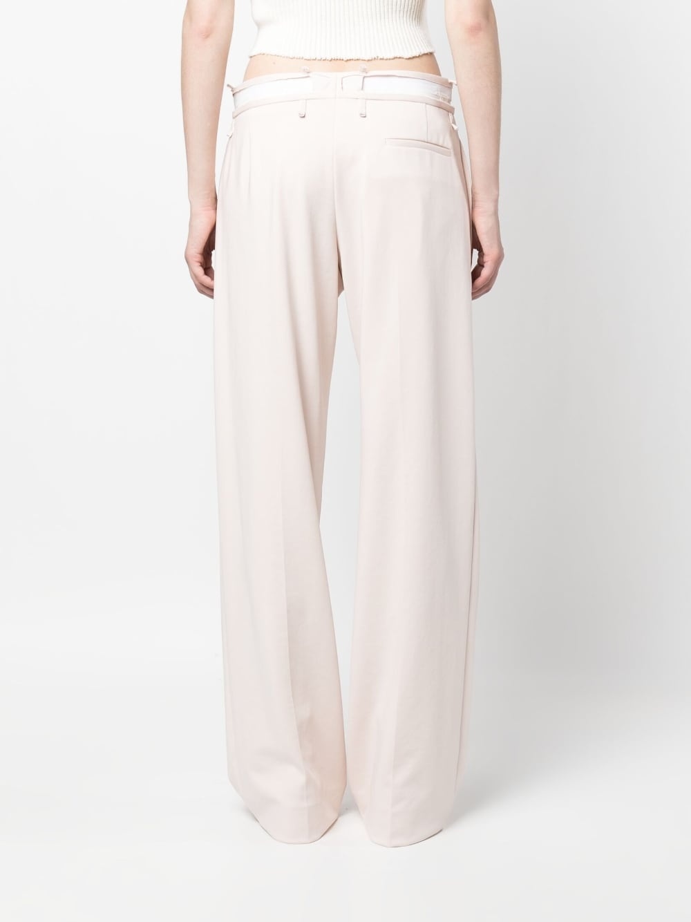 straight-leg cotton trousers - 4