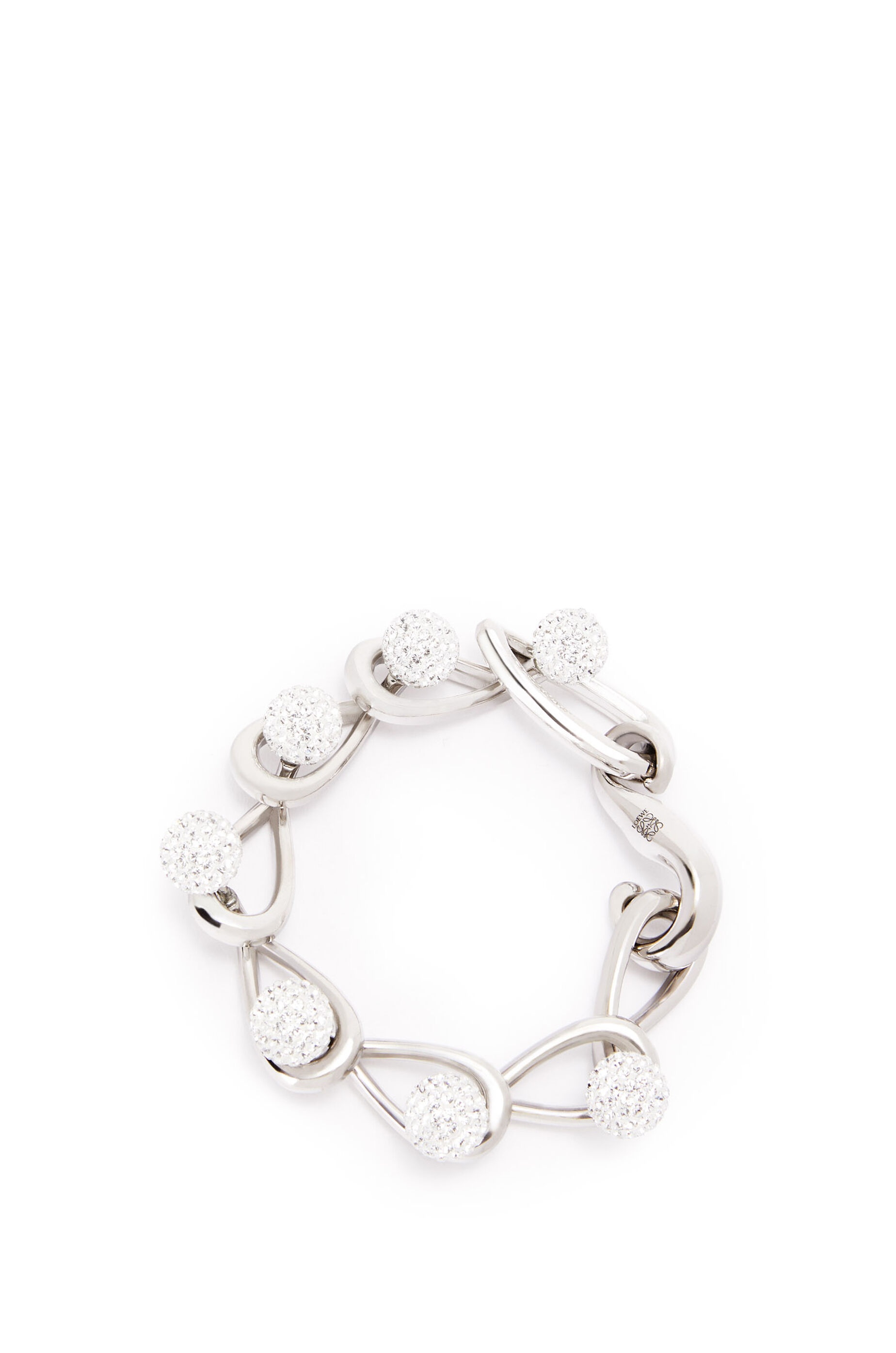 Drop chain bracelet  in metal and crystals - 3