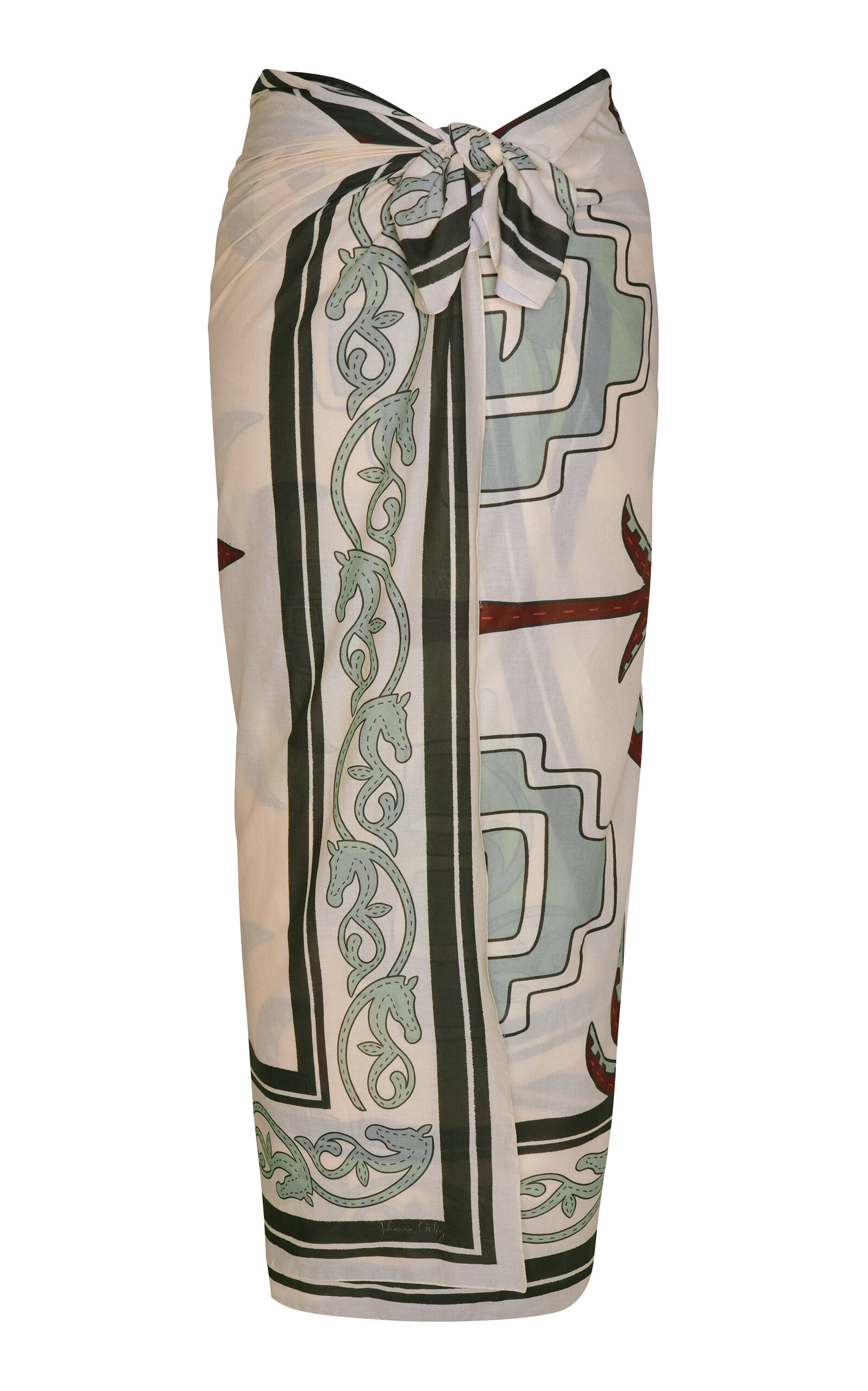 Tropical Equestrian Cotton Pareo green - 3