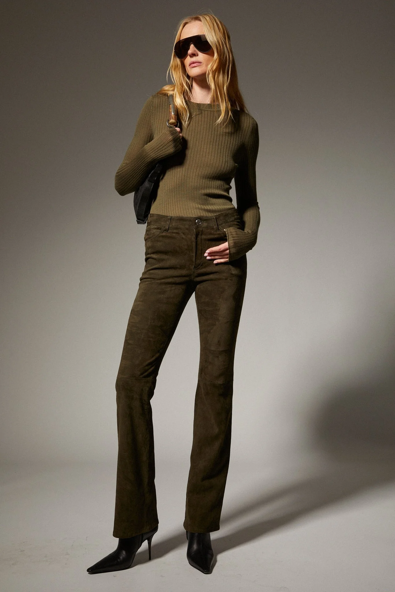 SUEDE 5 POCKET MICRO FLARE - 1
