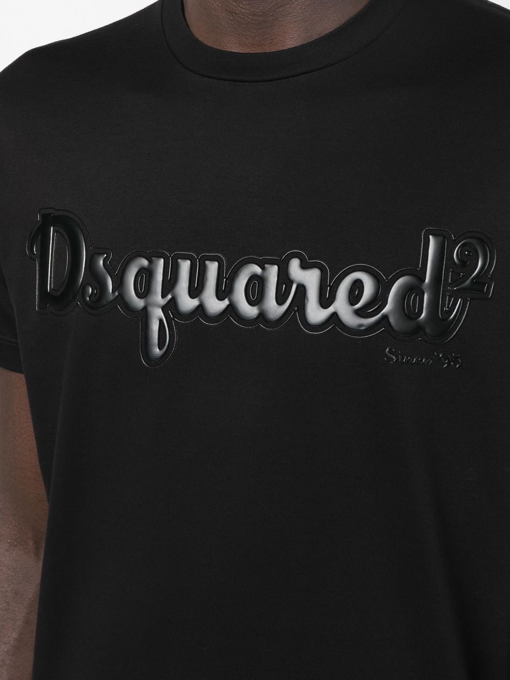 debossed-logo cotton T-shirt - 5