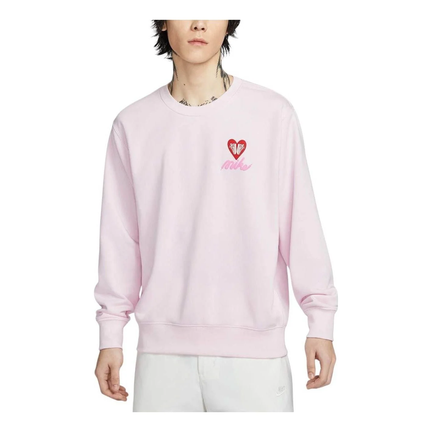 Nike Club French Terry Crew Neck Sweatshirt Asia Sizing 'Pink Foam' IB8233-663 - 1