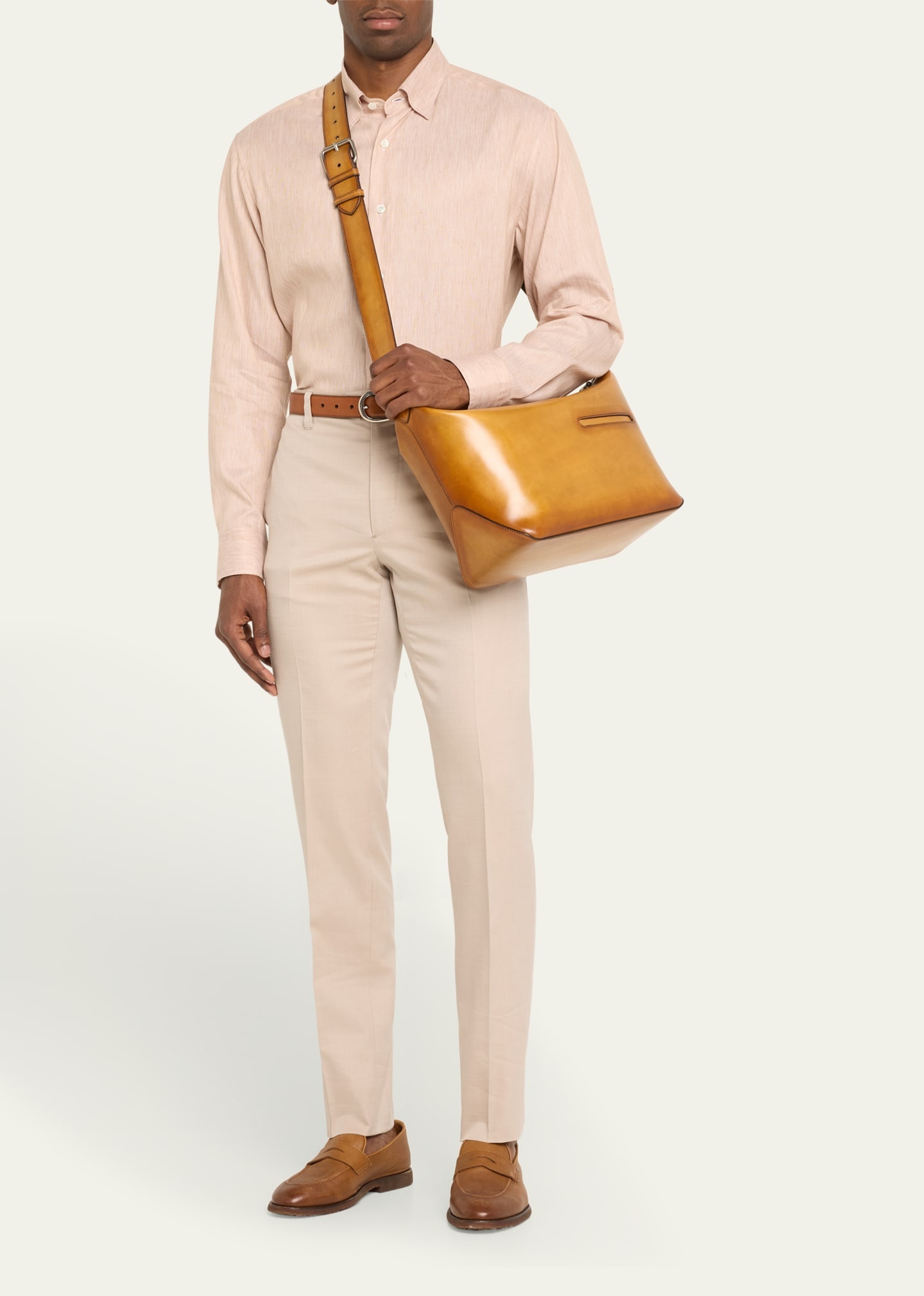 Men's Small Venezia Leather Shoulder Bag - 5