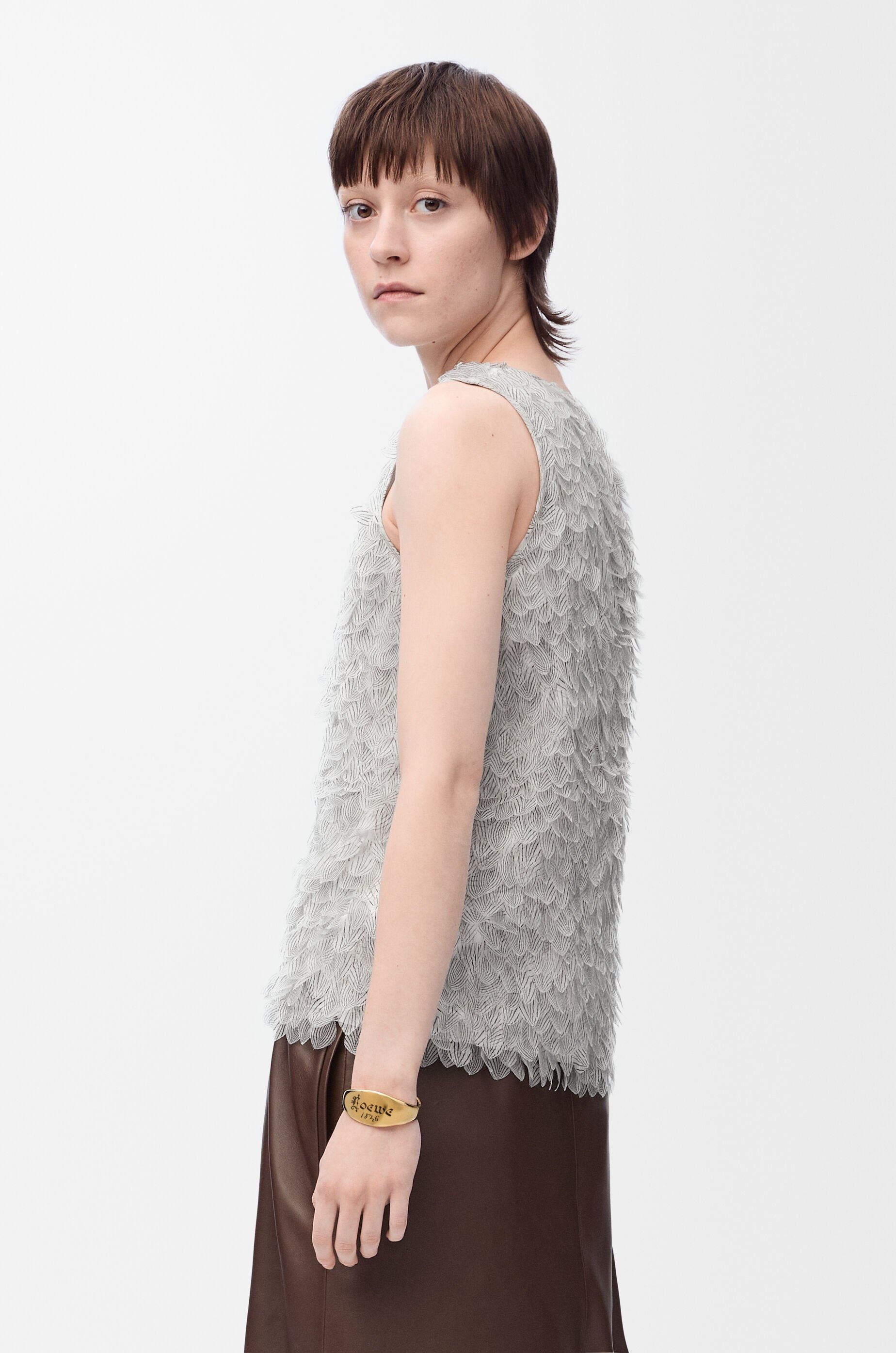 Embellished tank top in viscose - 4