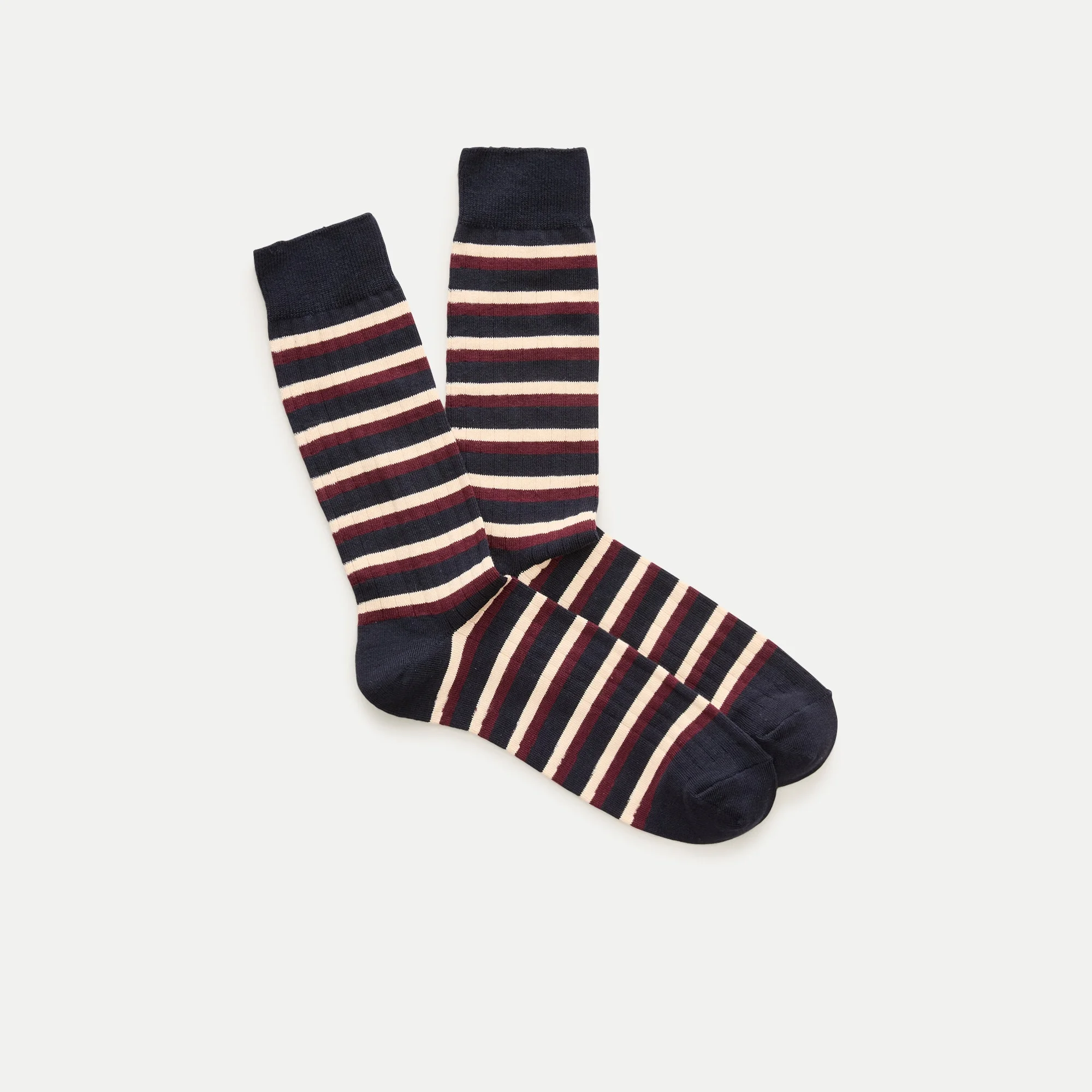 Striped piqué socks - 1