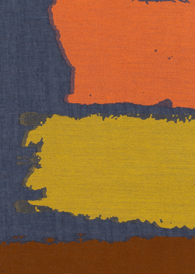 Navy 'Painted Stripe' Cotton-Blend Scarf 3