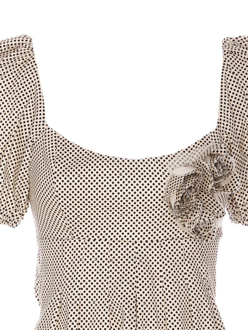 puff-sleeve polka dot dress 4