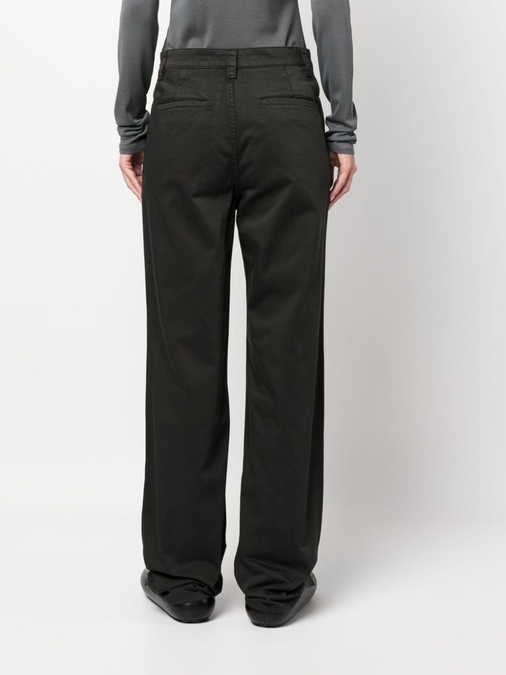 wide-leg cotton trousers - 4