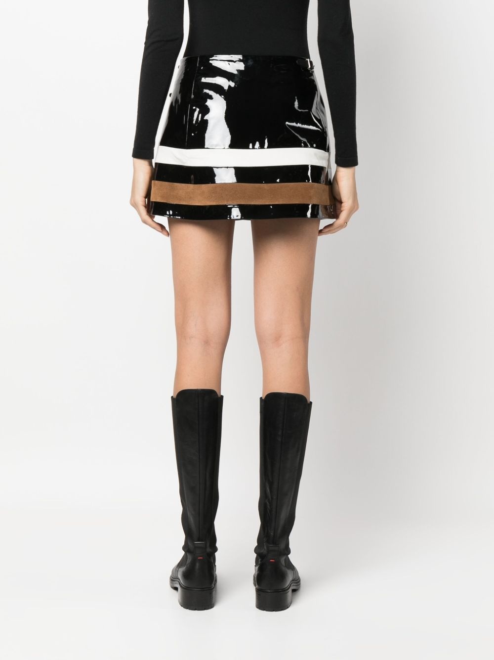buckle-fastening patent-leather miniskirt - 4
