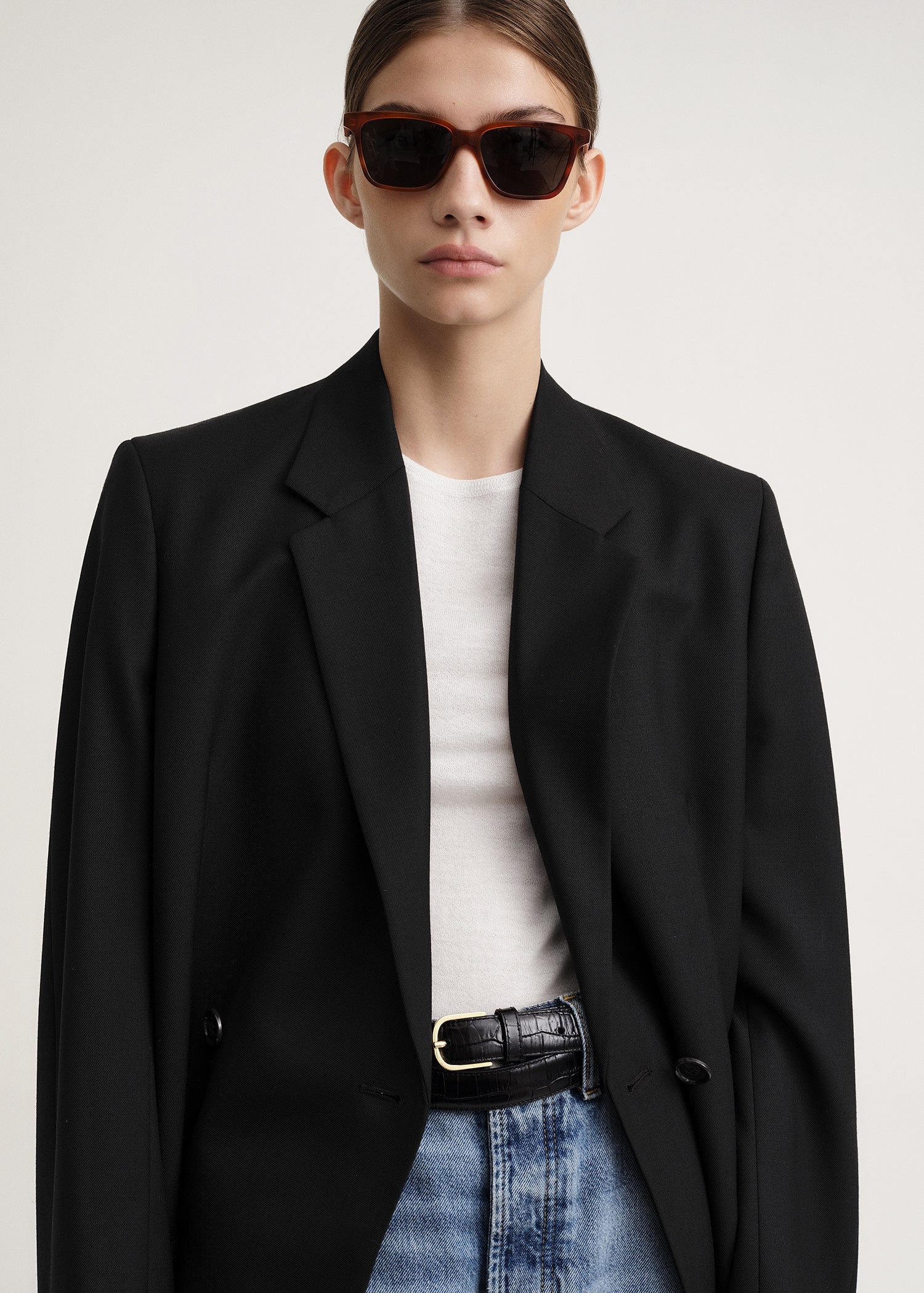 Double-breasted vent blazer black - 5
