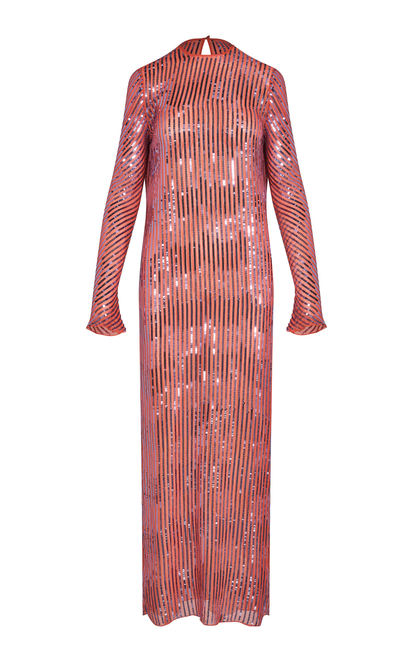 Alquimia En Hilo Sequined Silk Maxi Dress orange - 1