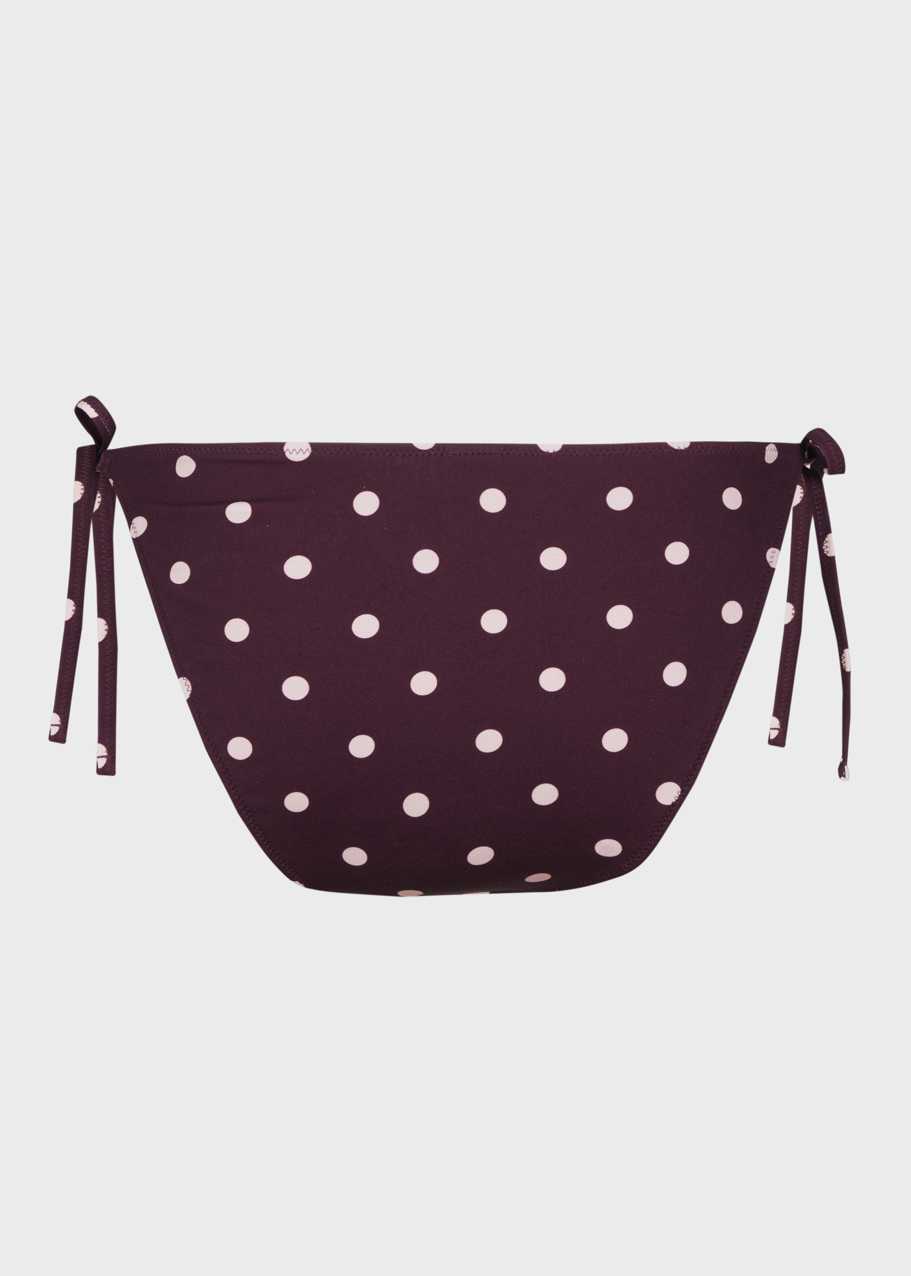 Women's Burgundy Polka Dot Bikini Bottoms - 3