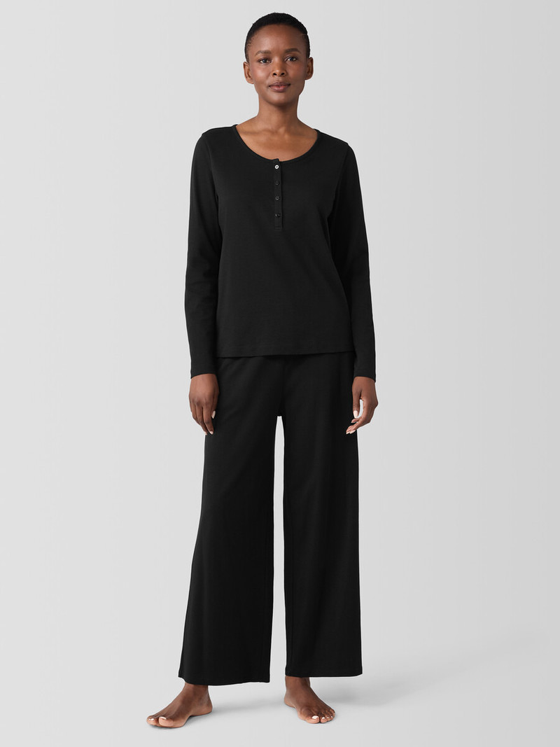 Organic Cotton Interlock Henley Sleep Top 3