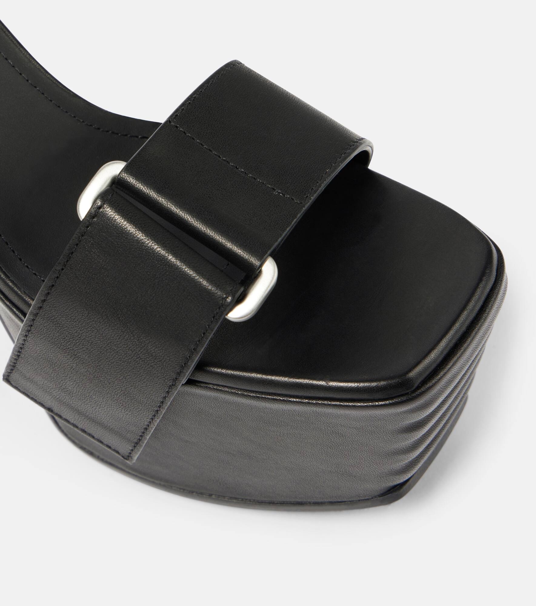 Leather platform sandals - 5