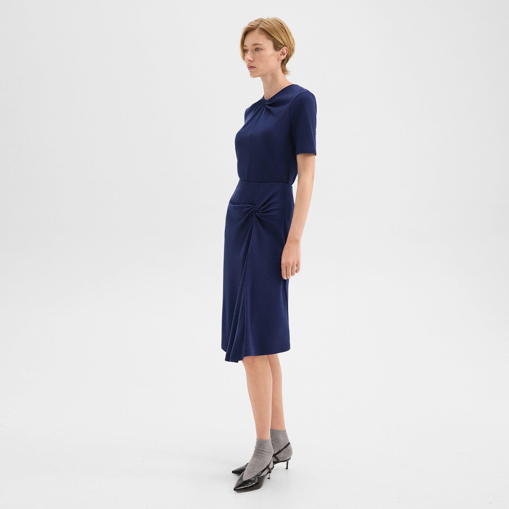 Twisted Midi Skirt in Viscose-Wool - 3