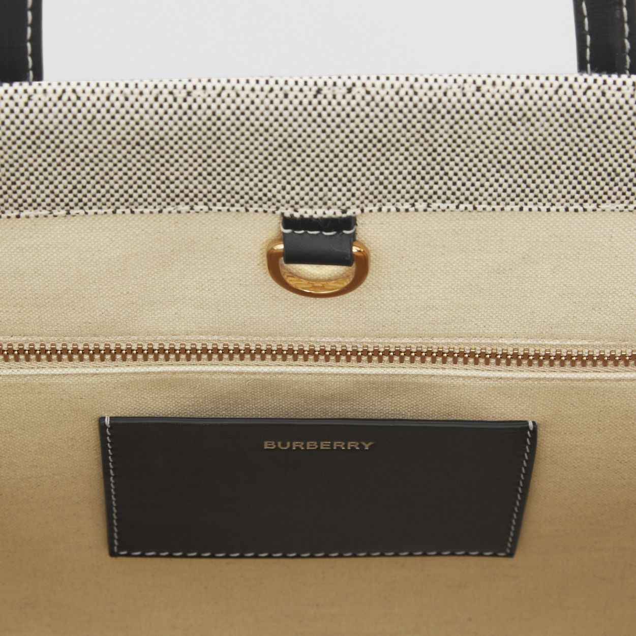 Small Two-tone Canvas and Leather Freya Tote 9