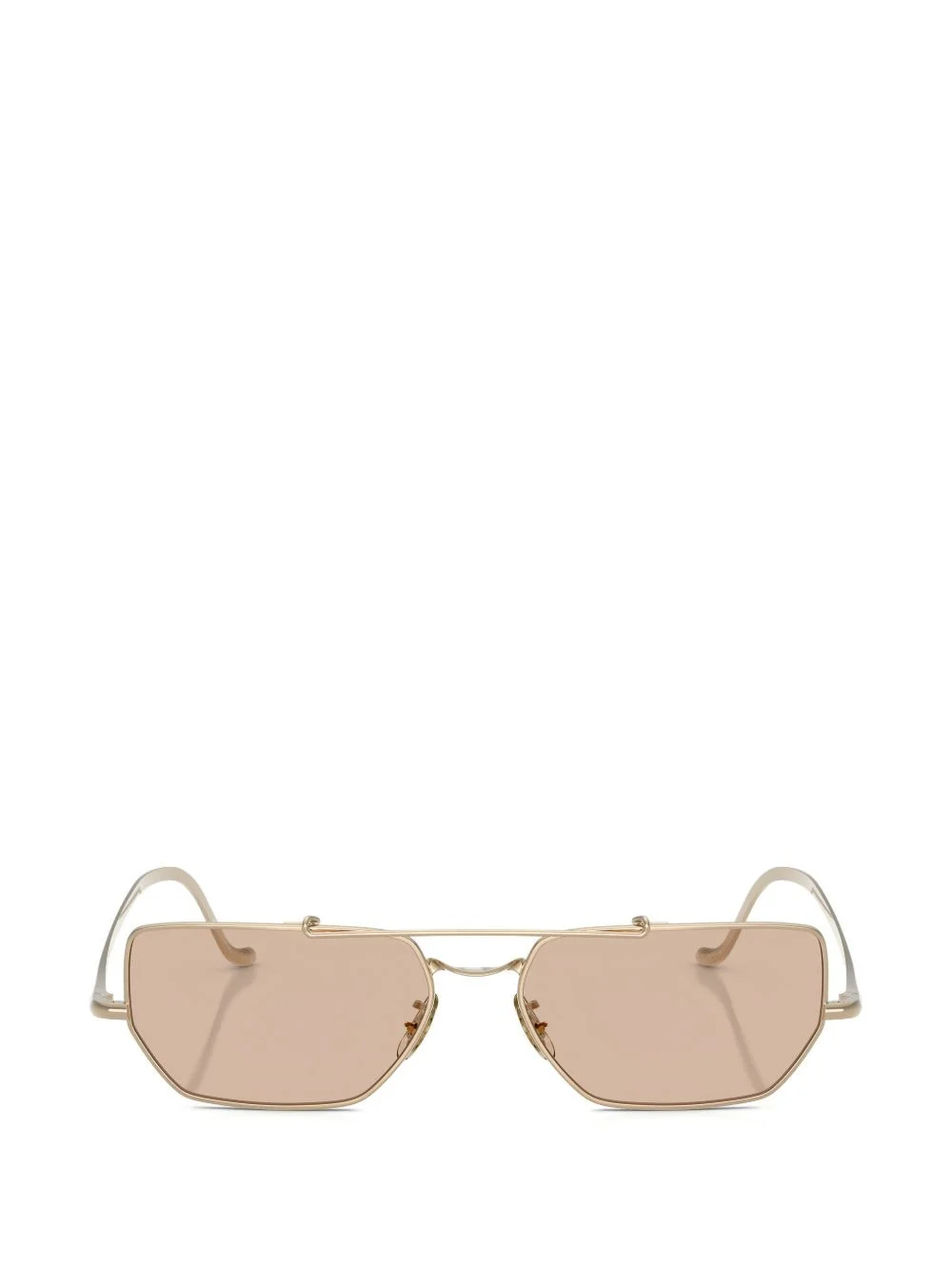 geometric-frame titanium sunglasses - 1