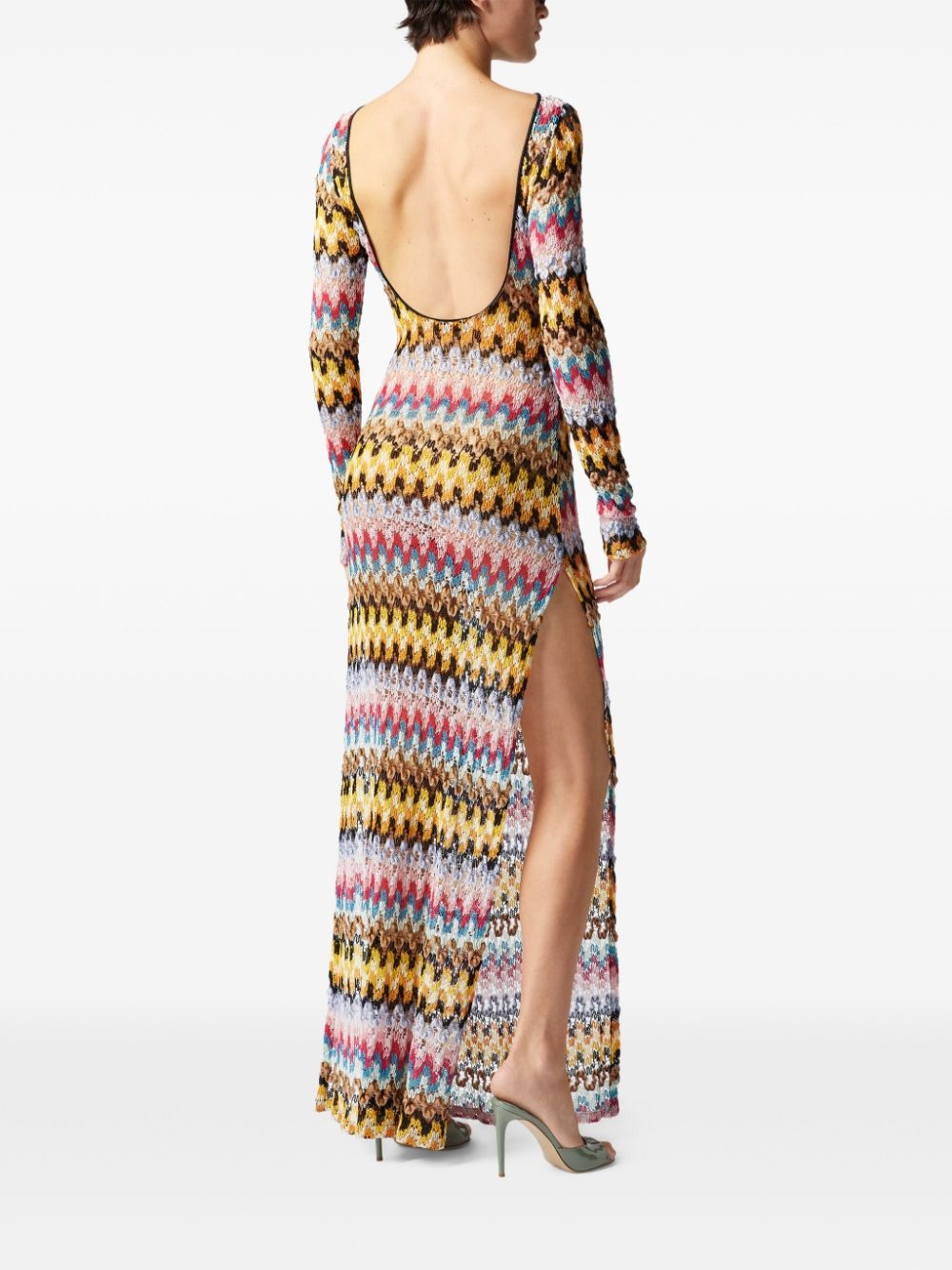 zigzag-woven maxi dress - 4