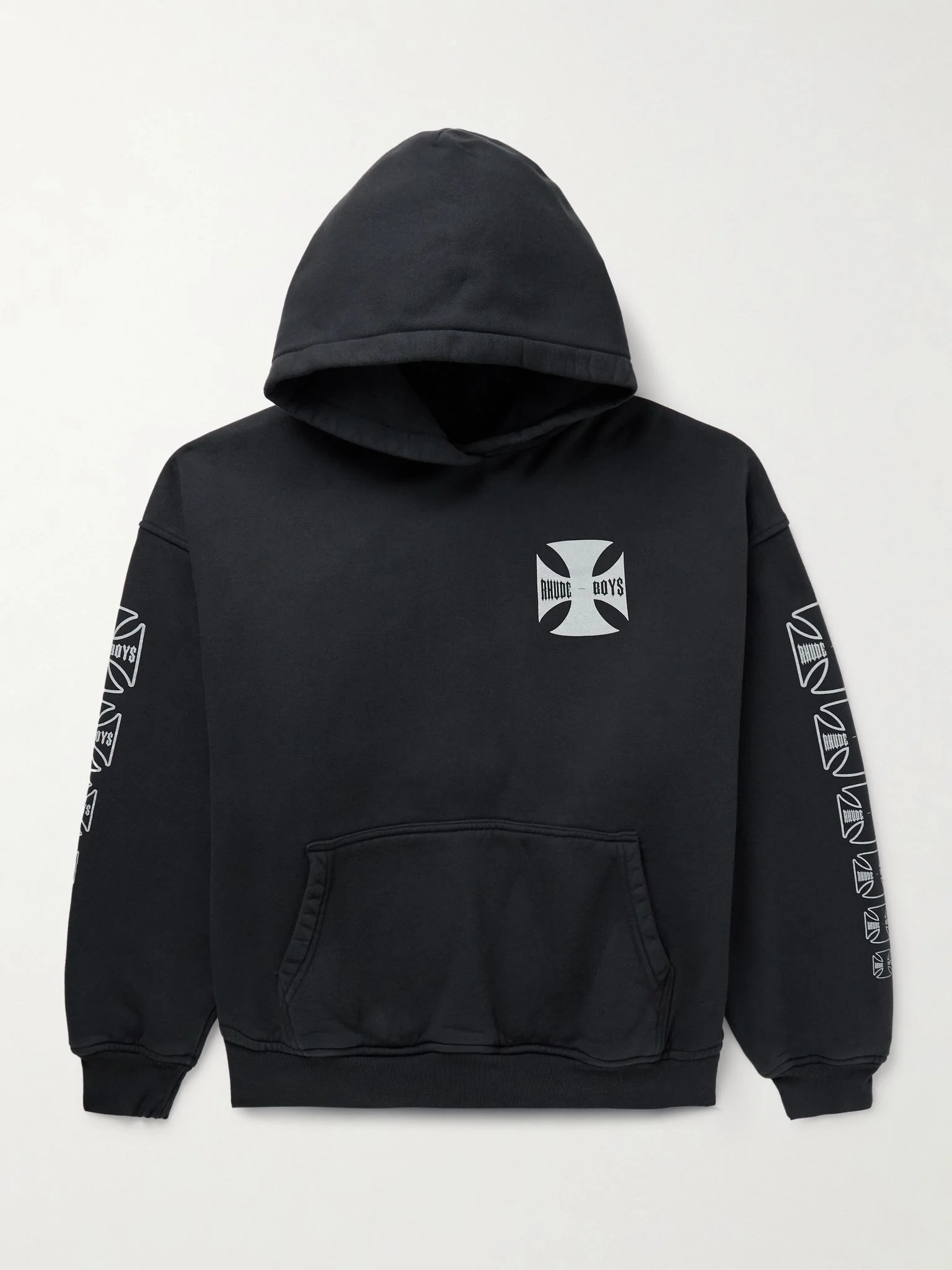 Logo-Print Cotton-Jersey Hoodie Black - 1