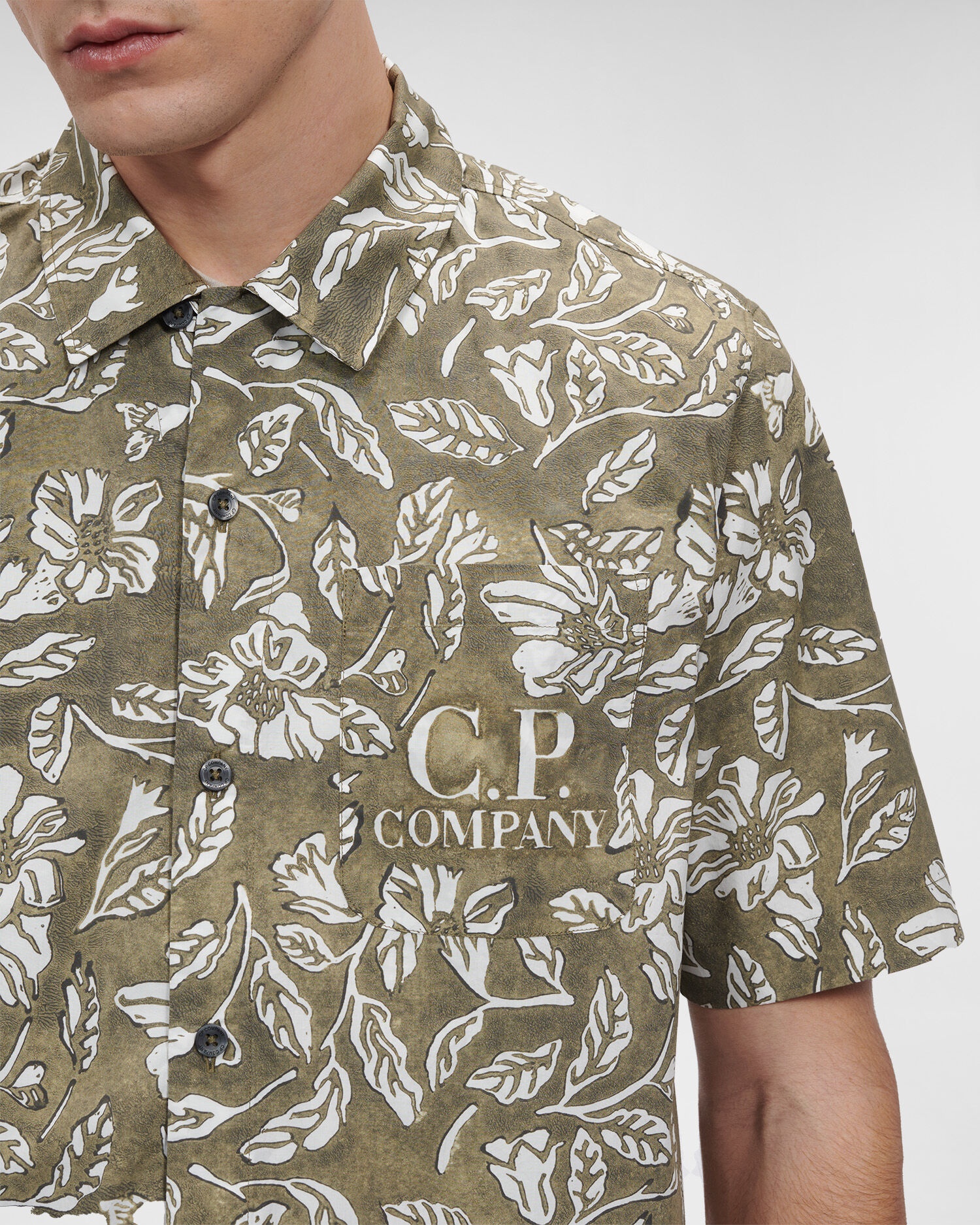 All-over Printed Popeline Short Sleeved Shirt - 5
