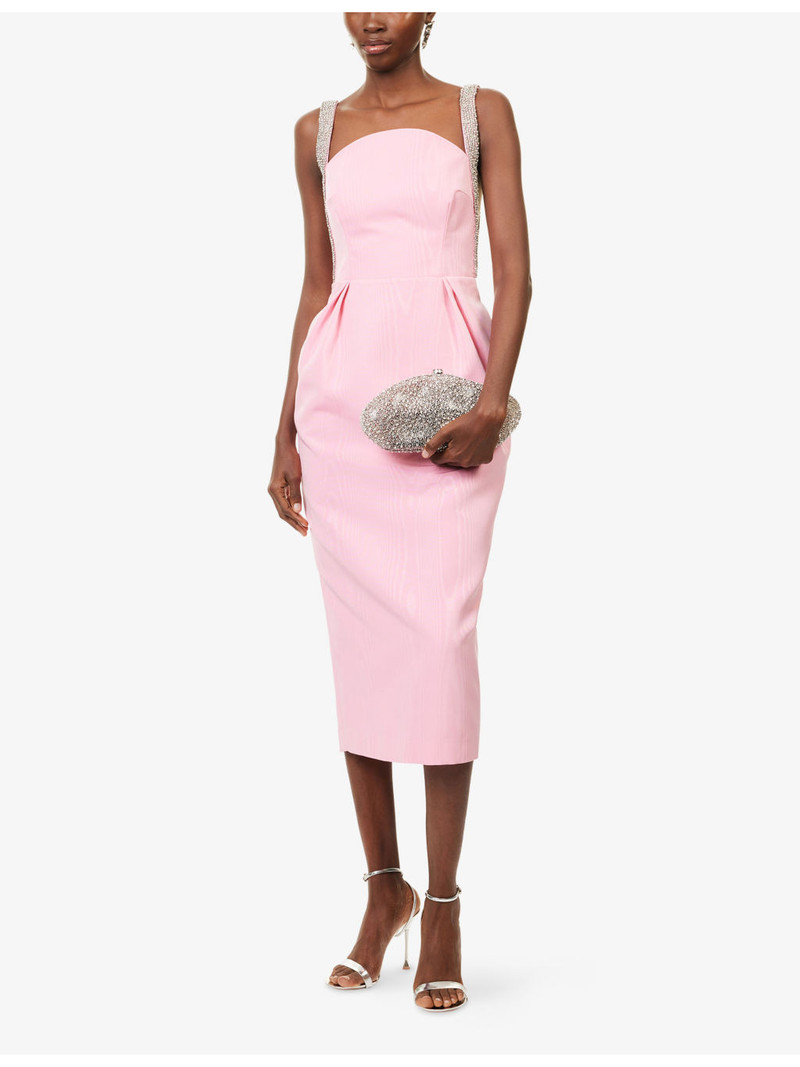 REBECCA VALLANCE Amaro Diamante-Embellished Crepe Midi Dress outlook